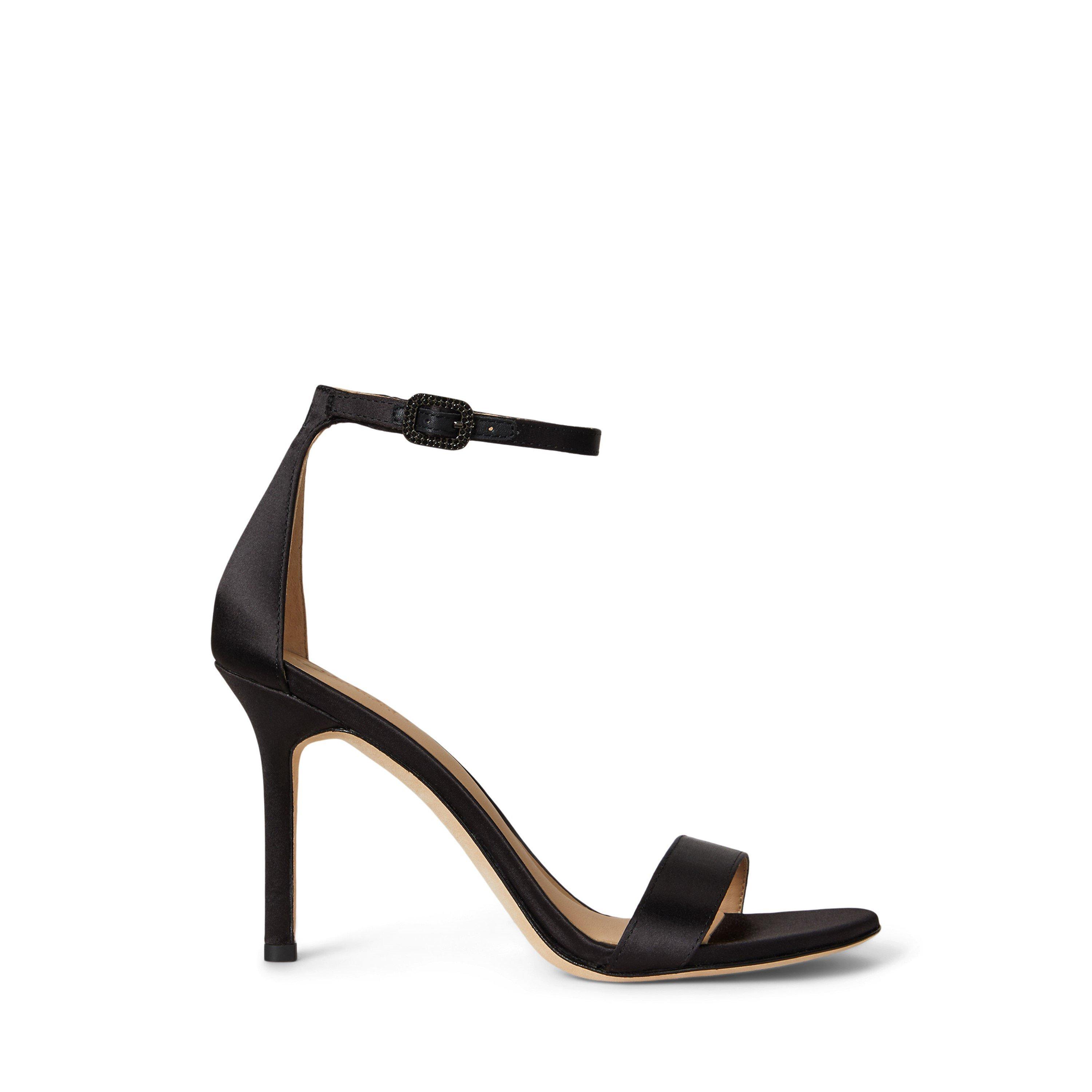 Black - Lauren by Ralph Lauren - Women's Allie Leather Heeled Sandals - 1