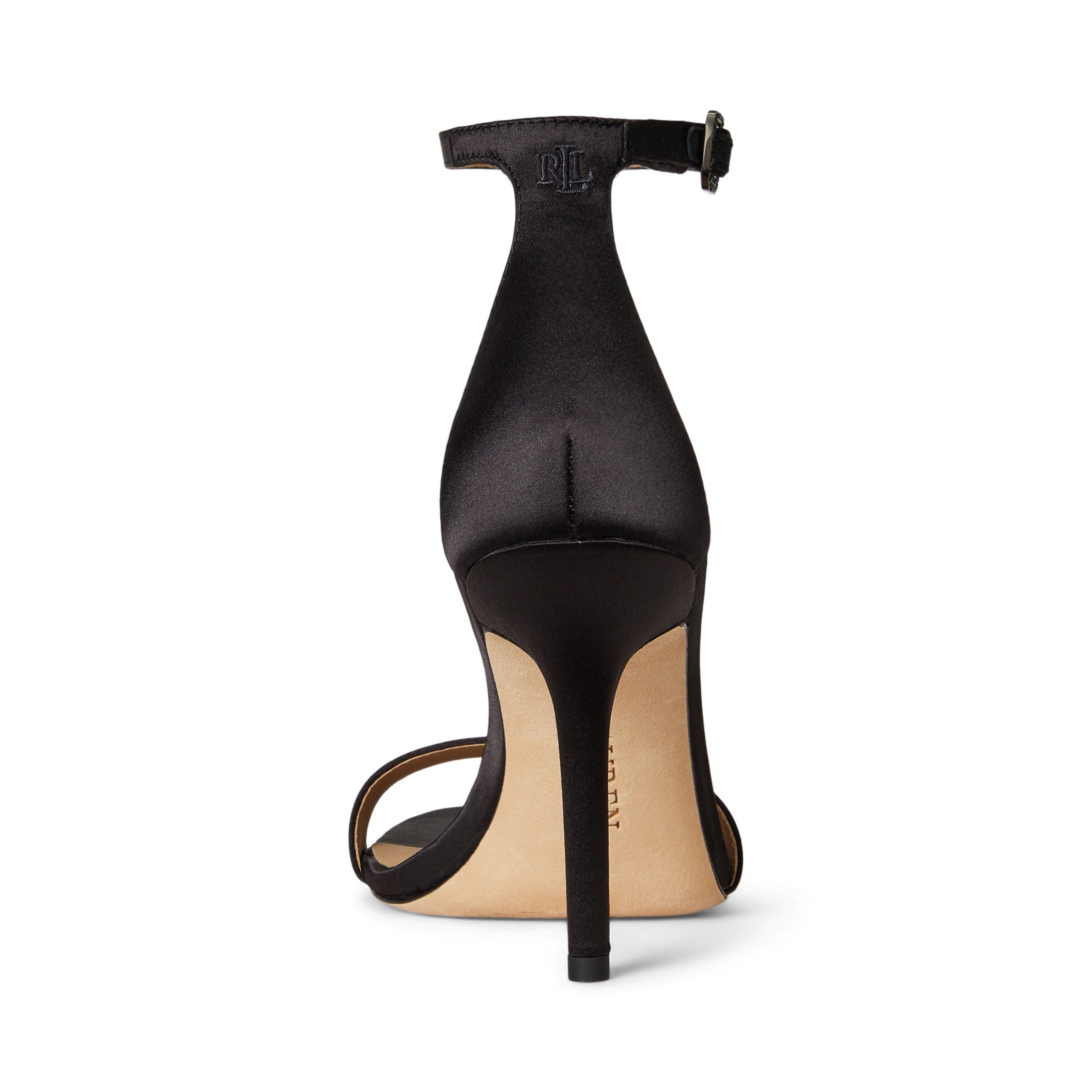 Black - Lauren by Ralph Lauren - Women's Allie Leather Heeled Sandals - 4