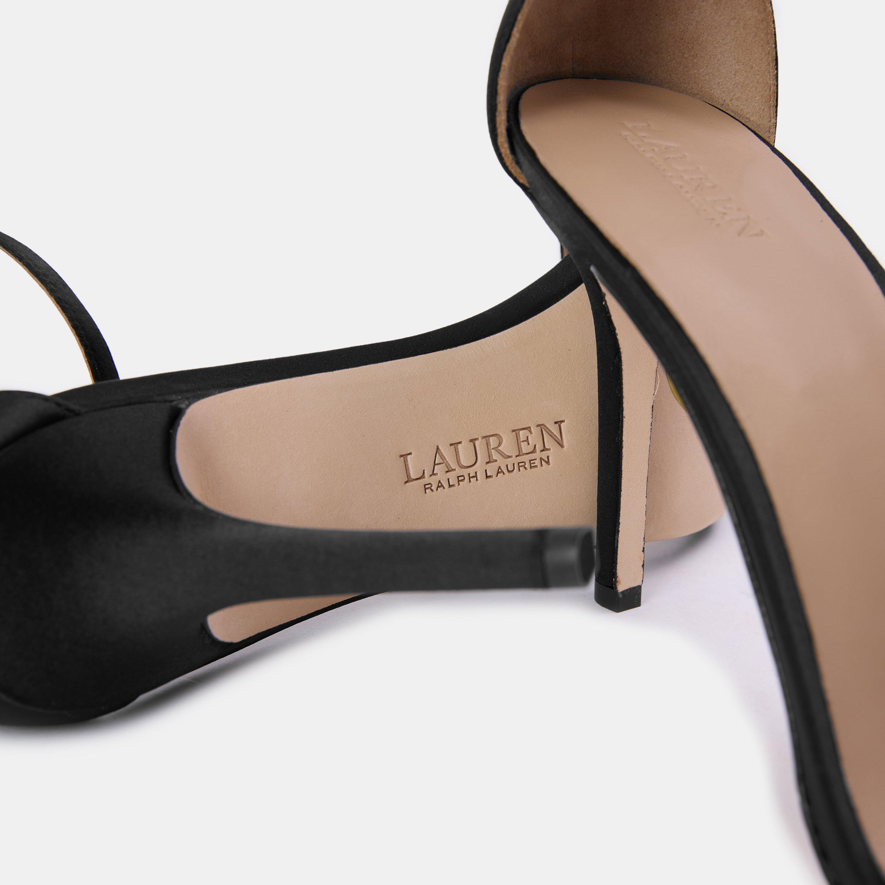Black - Lauren by Ralph Lauren - Women's Real Leather Allie Heeled Sandals - 4