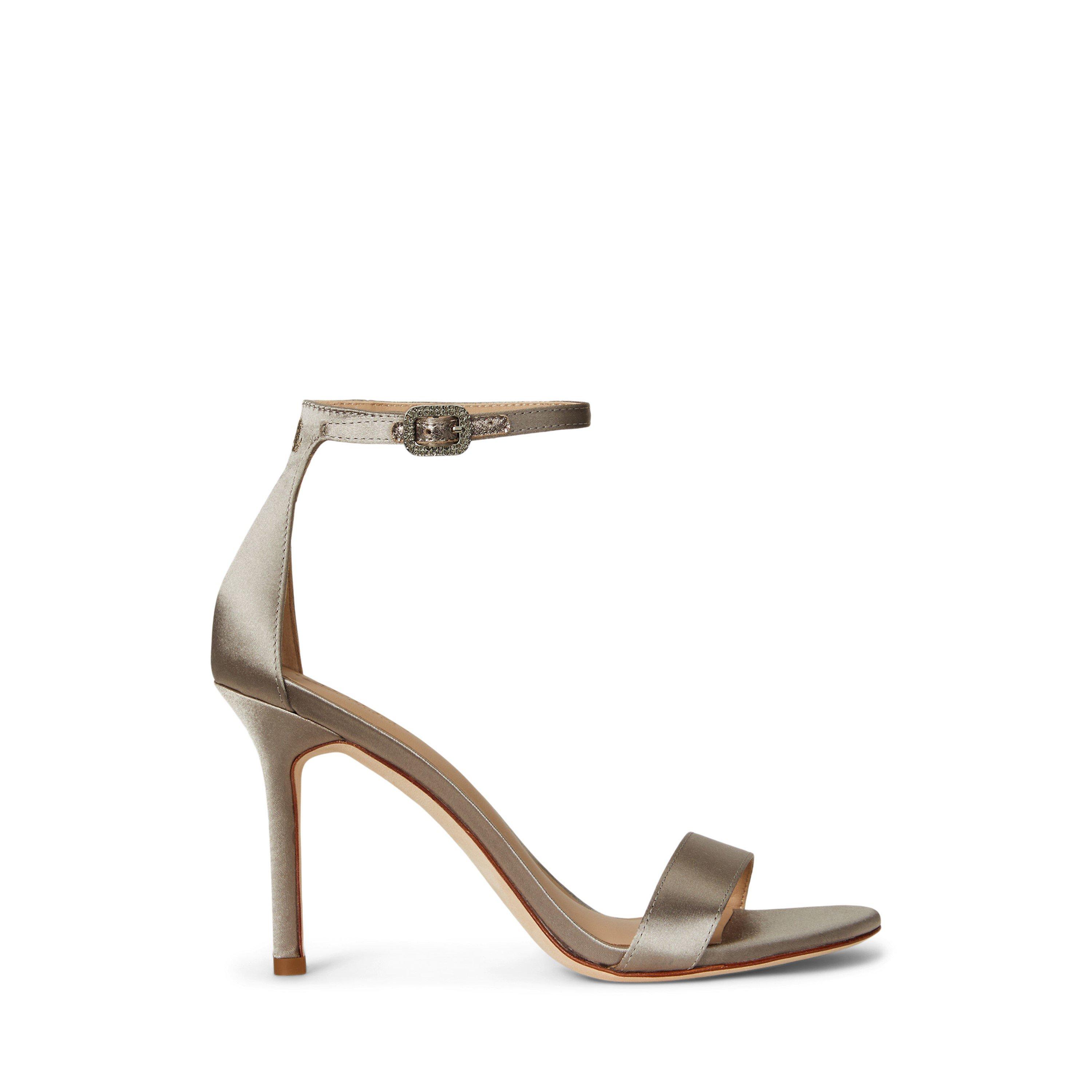 Taupe Brown - Lauren by Ralph Lauren - Women's Allie Leather Heeled Sandals - 1
