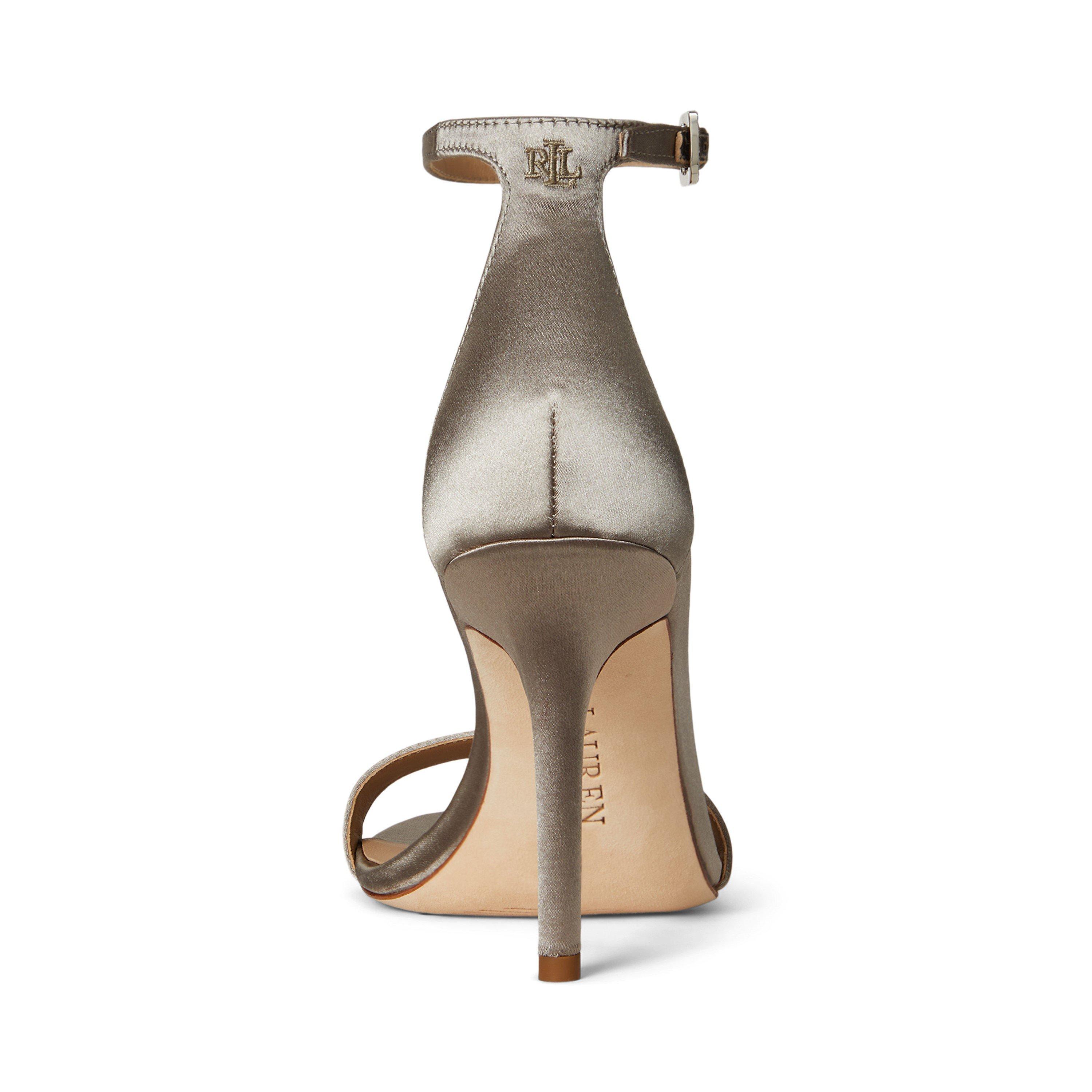 Taupe Brown - Lauren by Ralph Lauren - Women's Allie Leather Heeled Sandals - 4
