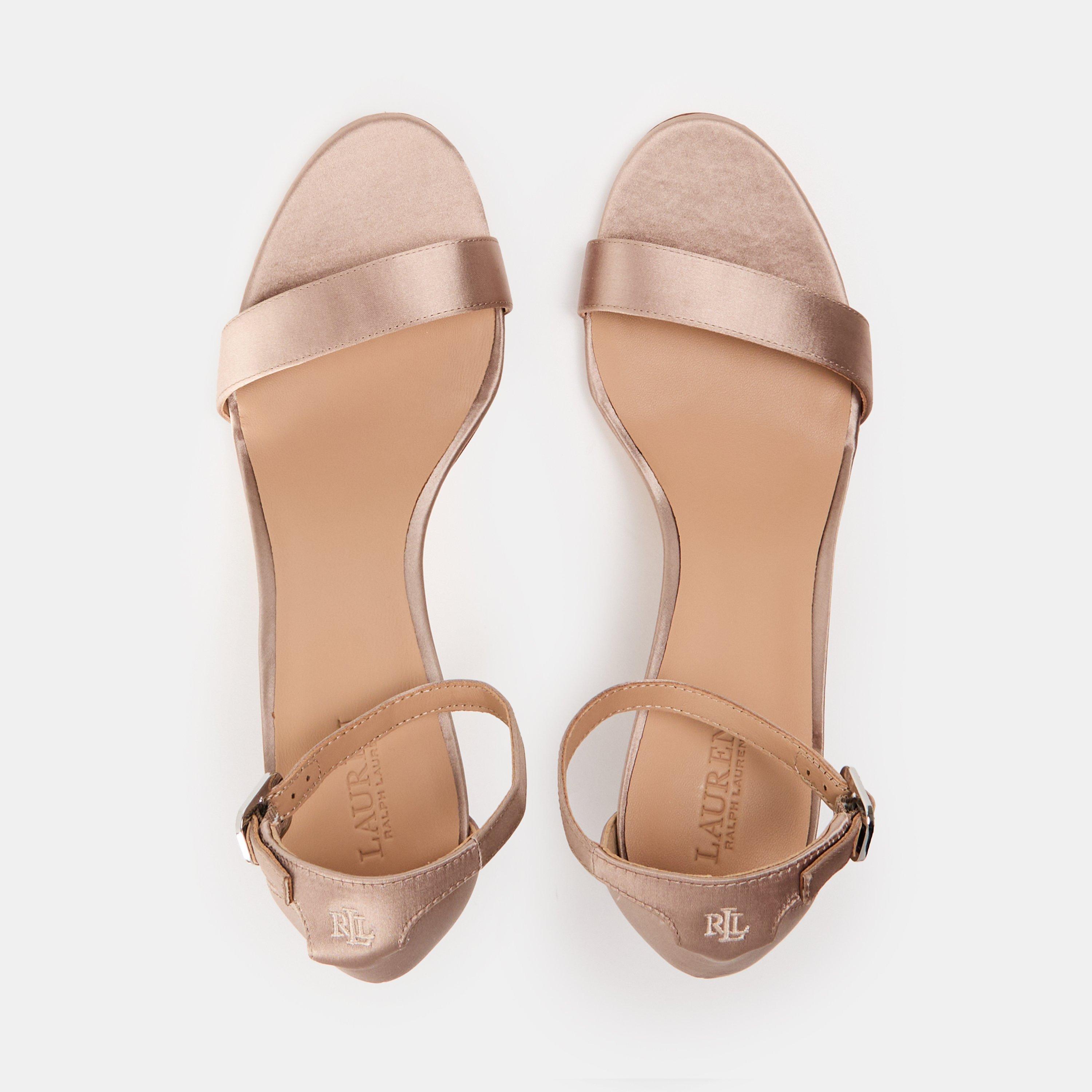 Taupe Brown - Lauren by Ralph Lauren - Women's Allie Leather Heeled Sandals - 6
