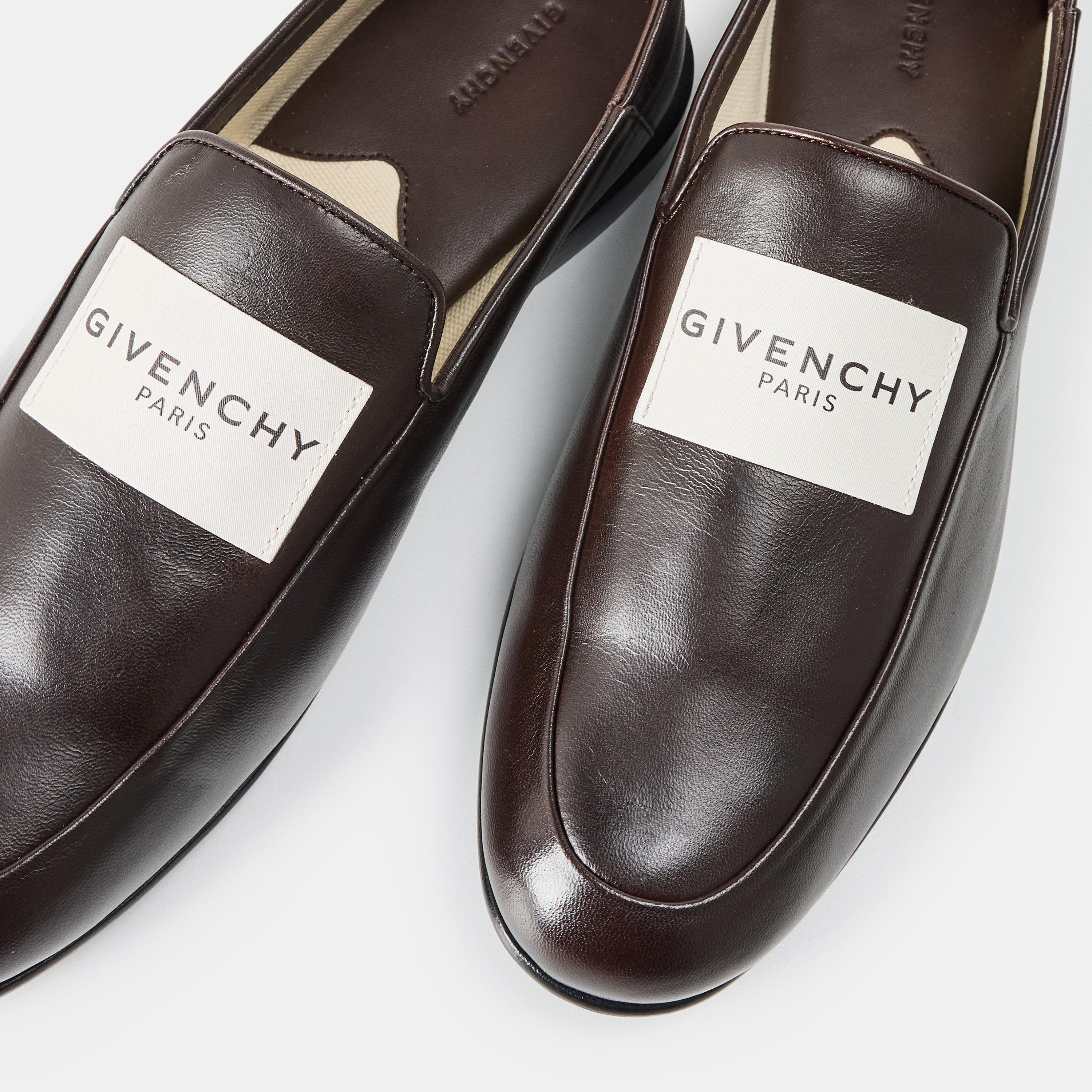 Chocolate - GIVENCHY - Leather Label Loafers - 4