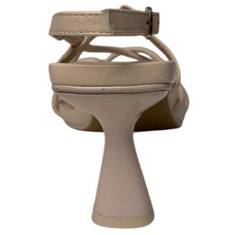 Cream Pu - Chic - Women's Square Toe Kitten Heeled Sandal - 3