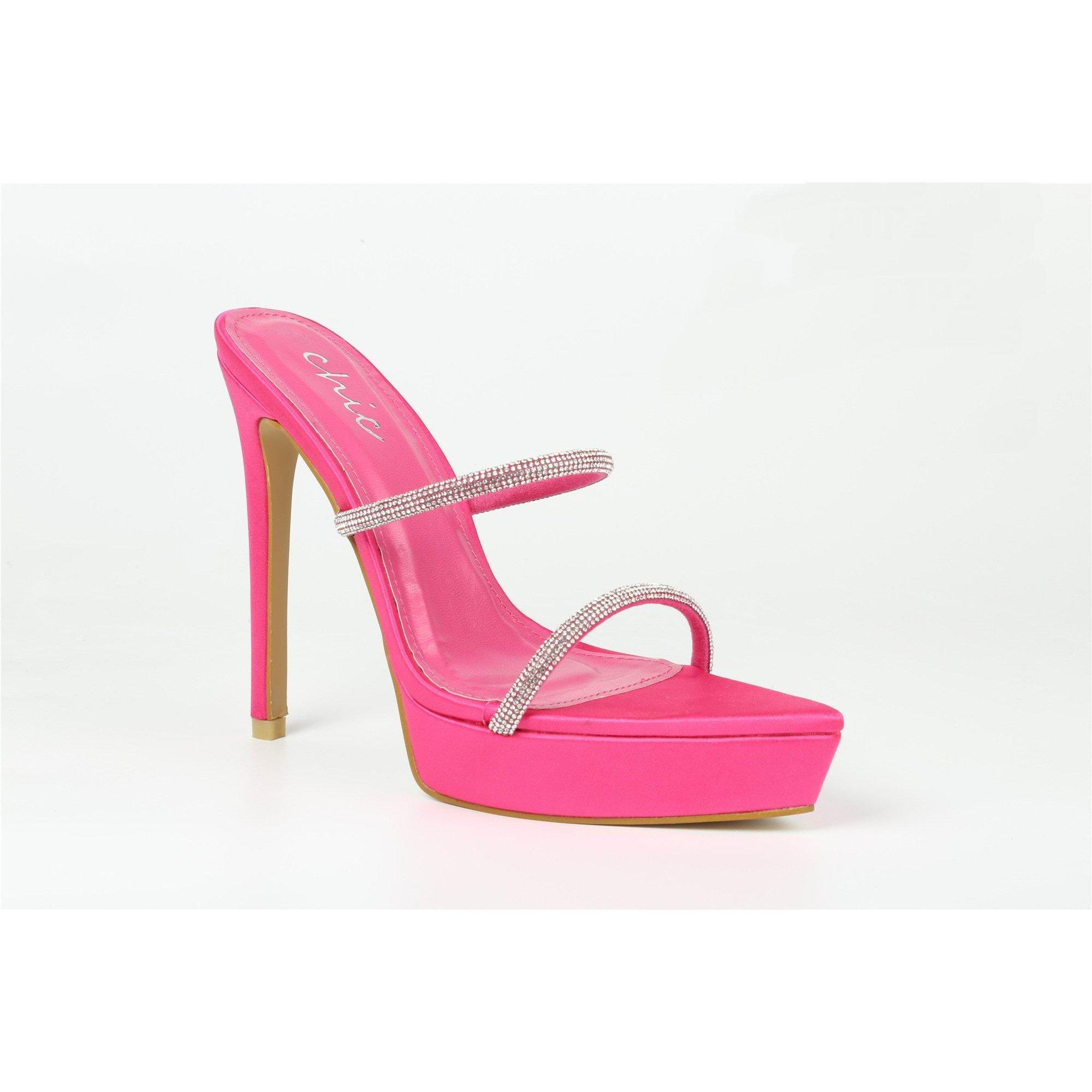 Fuchsia Satin - Chic - Platform Heeled Sandal - 2