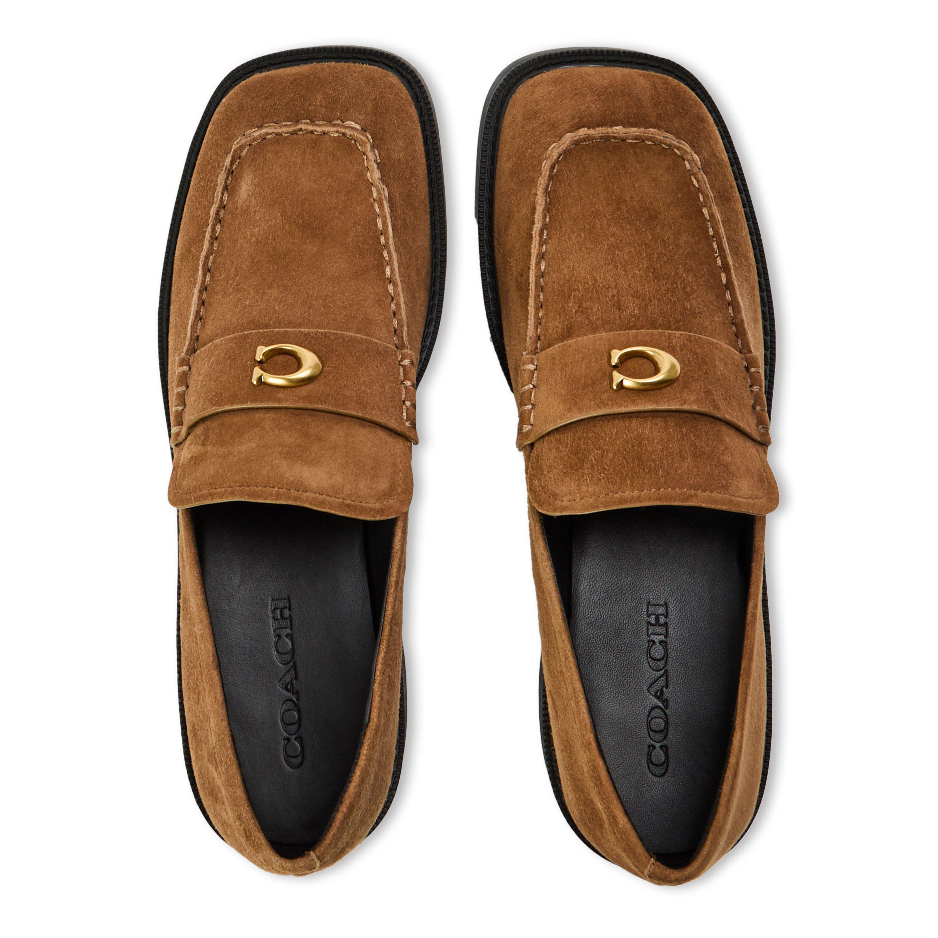 Coconut Suede - Coach - Women's Glazed Penny Loafers - 5