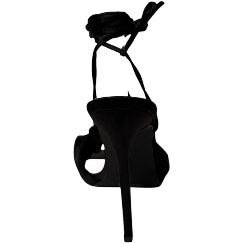 Black Satin - Chic - Satin Strap Stiletto Court Shoes - 3