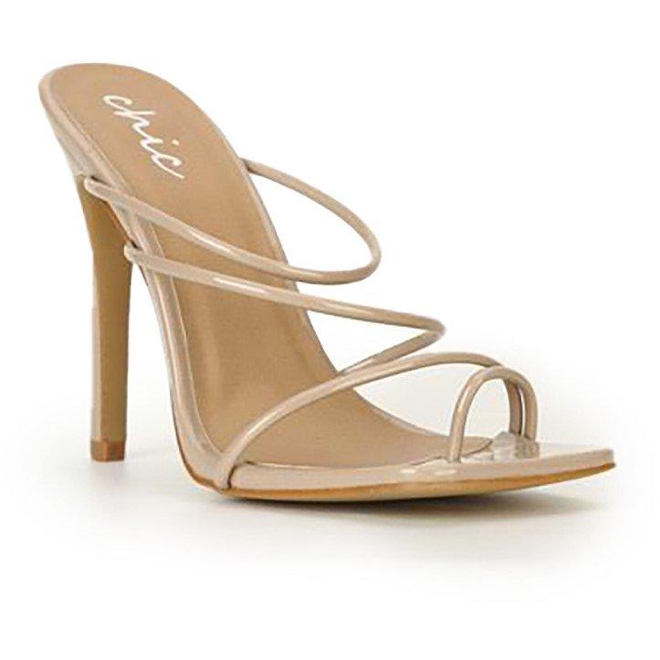 Nude Patent - Chic - Women's Square Toe Loop Strap Flat Sandal - 2
