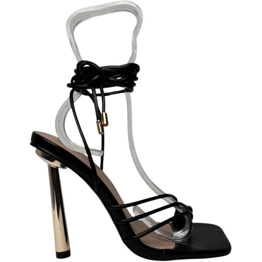 Black Pu - Chic - Women's Flat Sandal - 1