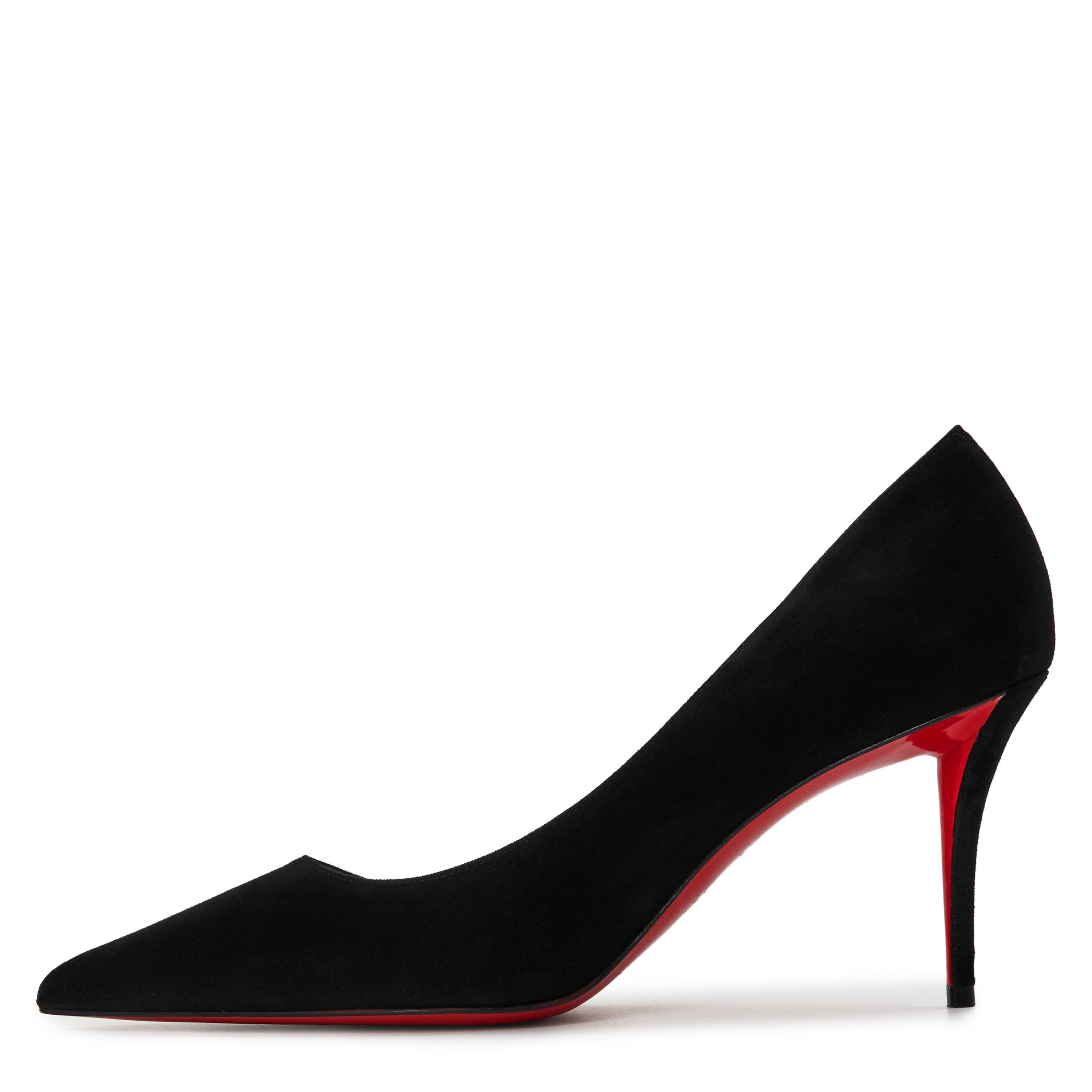 Black - Christian Louboutin - Women's Pointed Toe Lacquered Sole Stiletto Court Shoes - 2