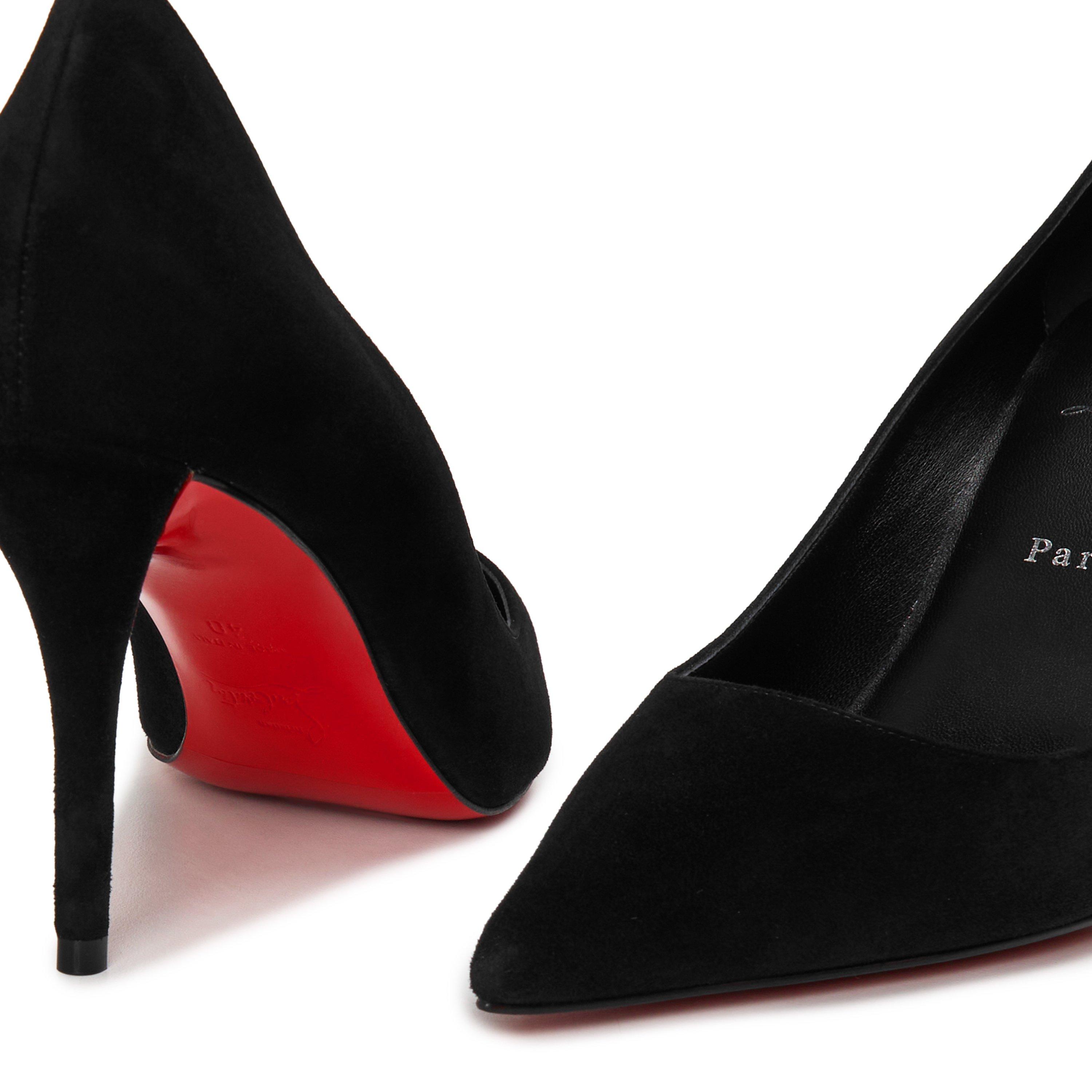 Black - Christian Louboutin - Women's Pointed Toe Lacquered Sole Stiletto Court Shoes - 3