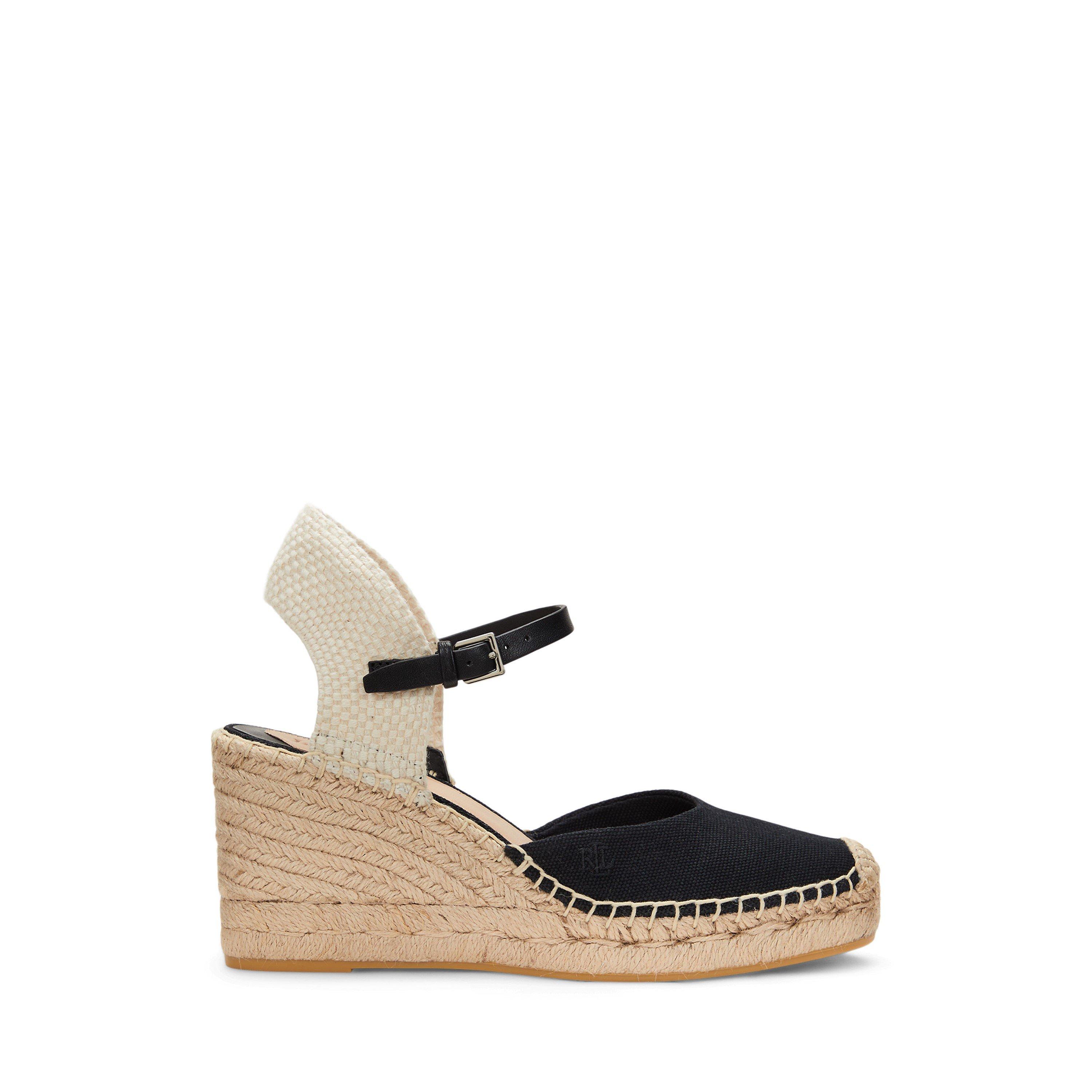 Lauren By Ralph Lauren Women's Black Robby Wedge Heeled Sandals - 4 (36.5)