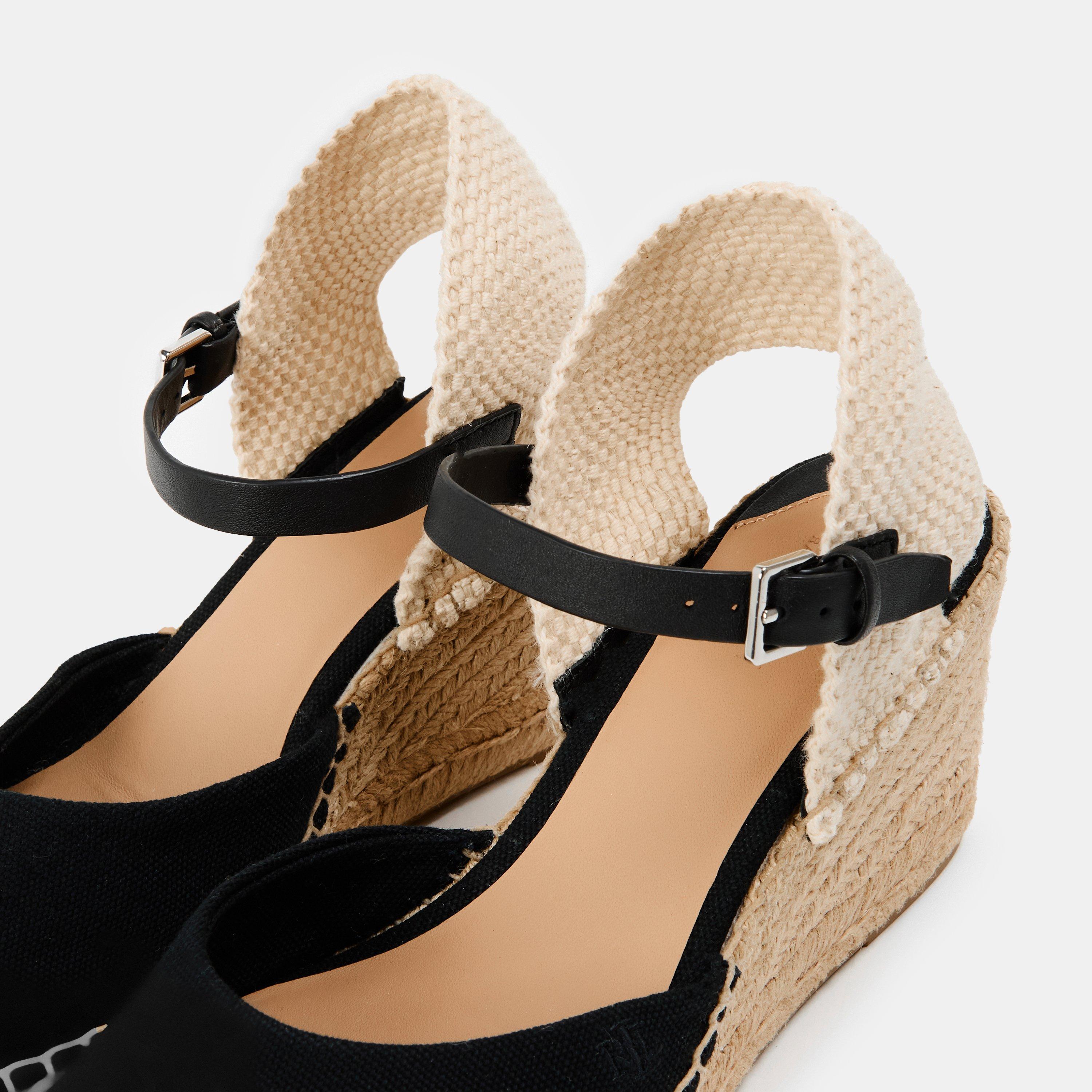 Black - Lauren by Ralph Lauren - Women's Real Leather Robby Wedge Heeled Sandals - 4