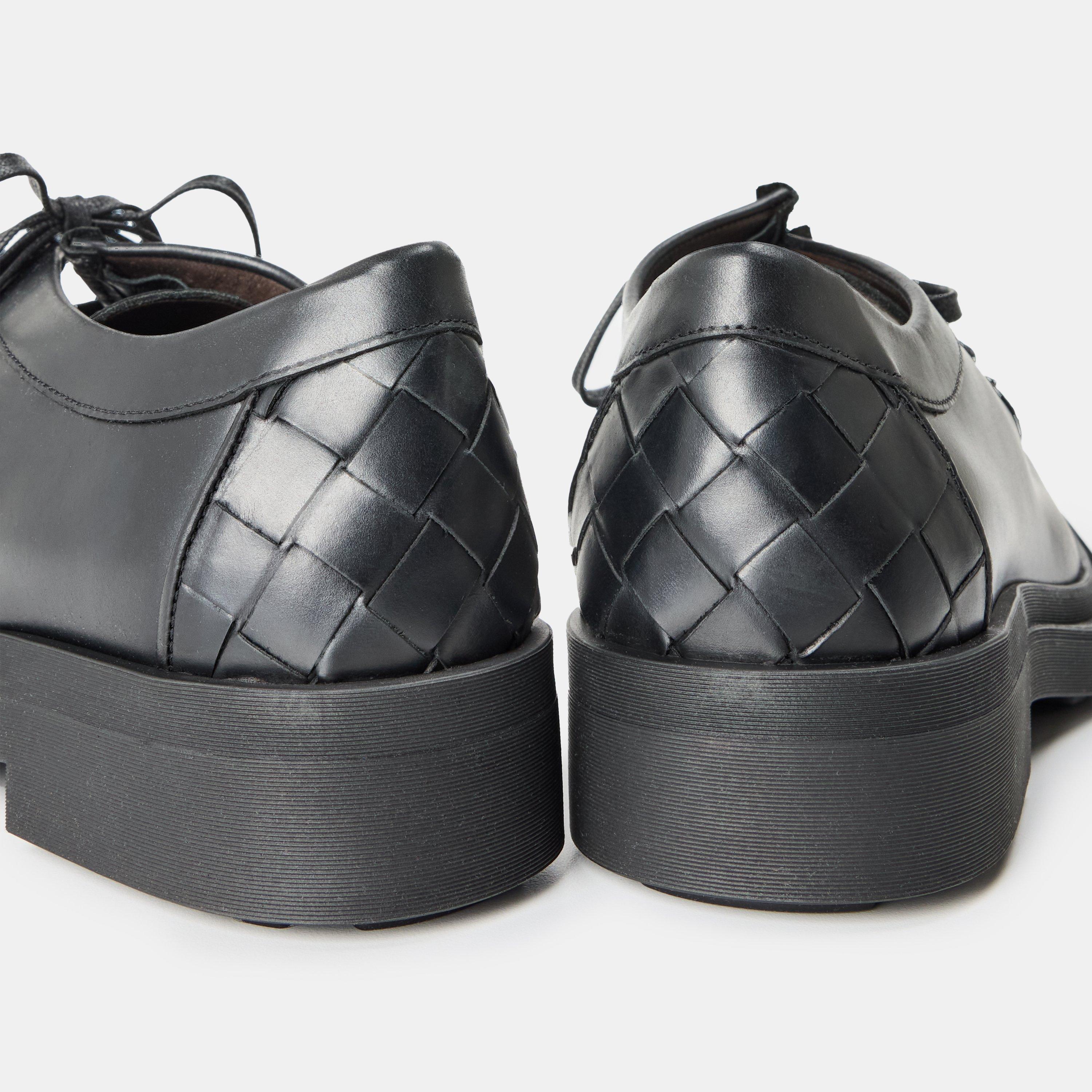 Black - Bottega Veneta - Mens Ben Lace-Up Shoes - 3