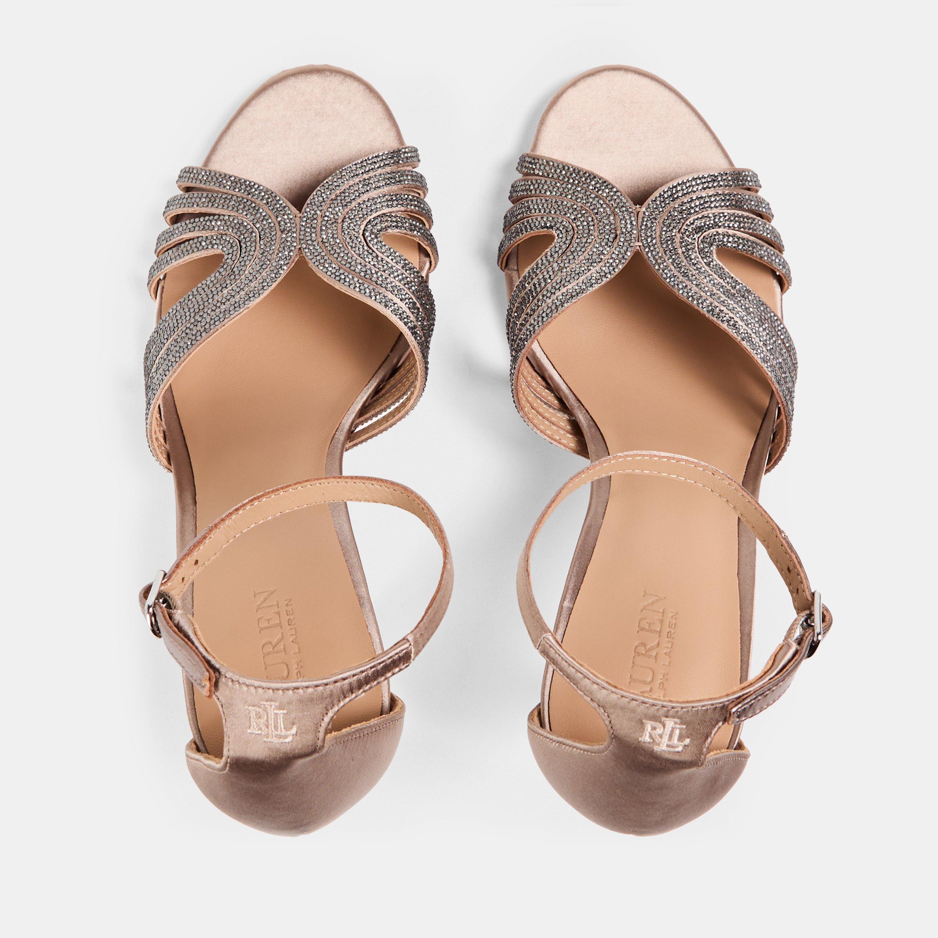 Taupe Brown - Lauren by Ralph Lauren - Women's Real Leather Allie Heeled Sandals - 4