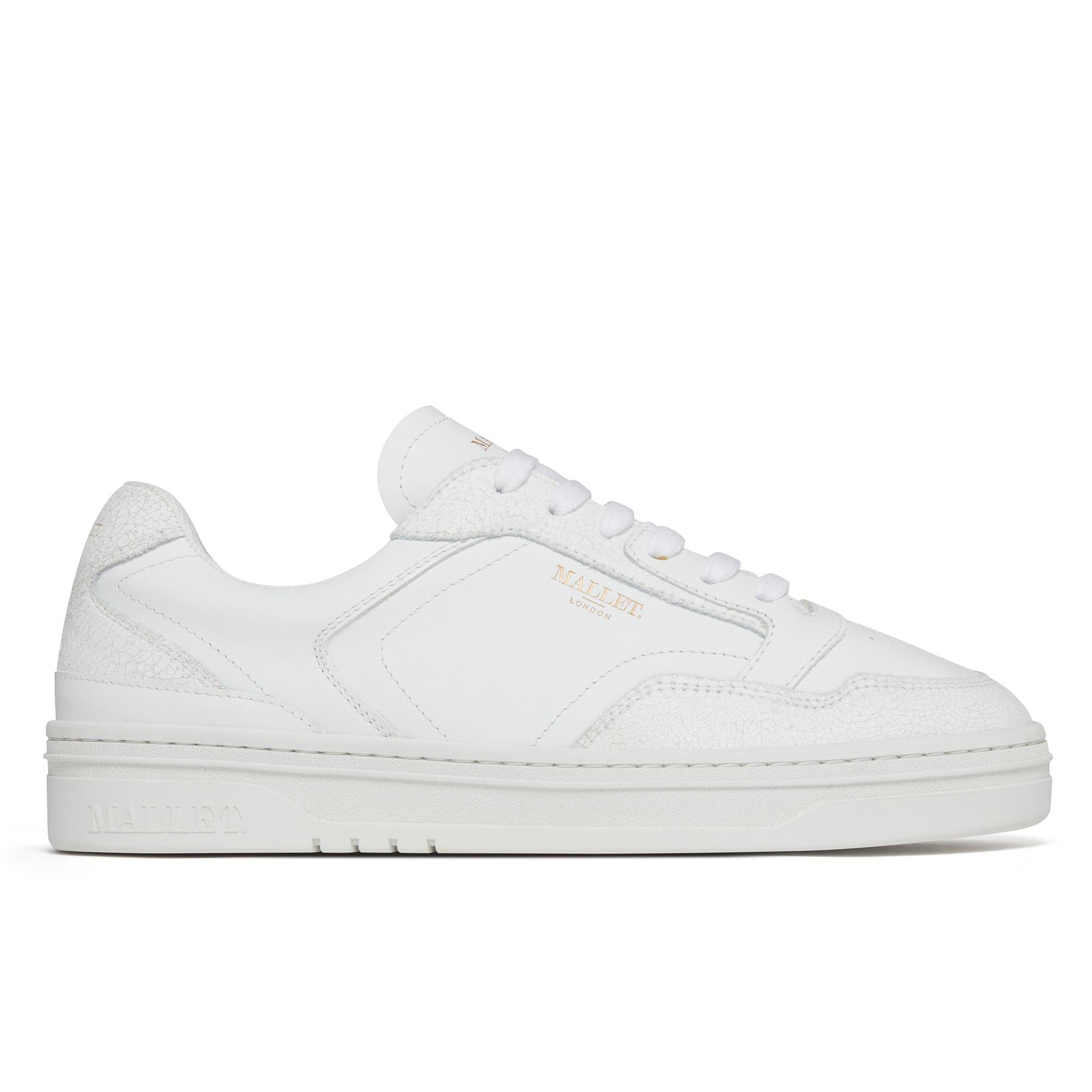 Mallet Women's Bethany Court Trainers - White Cracked - Size 4 (37)