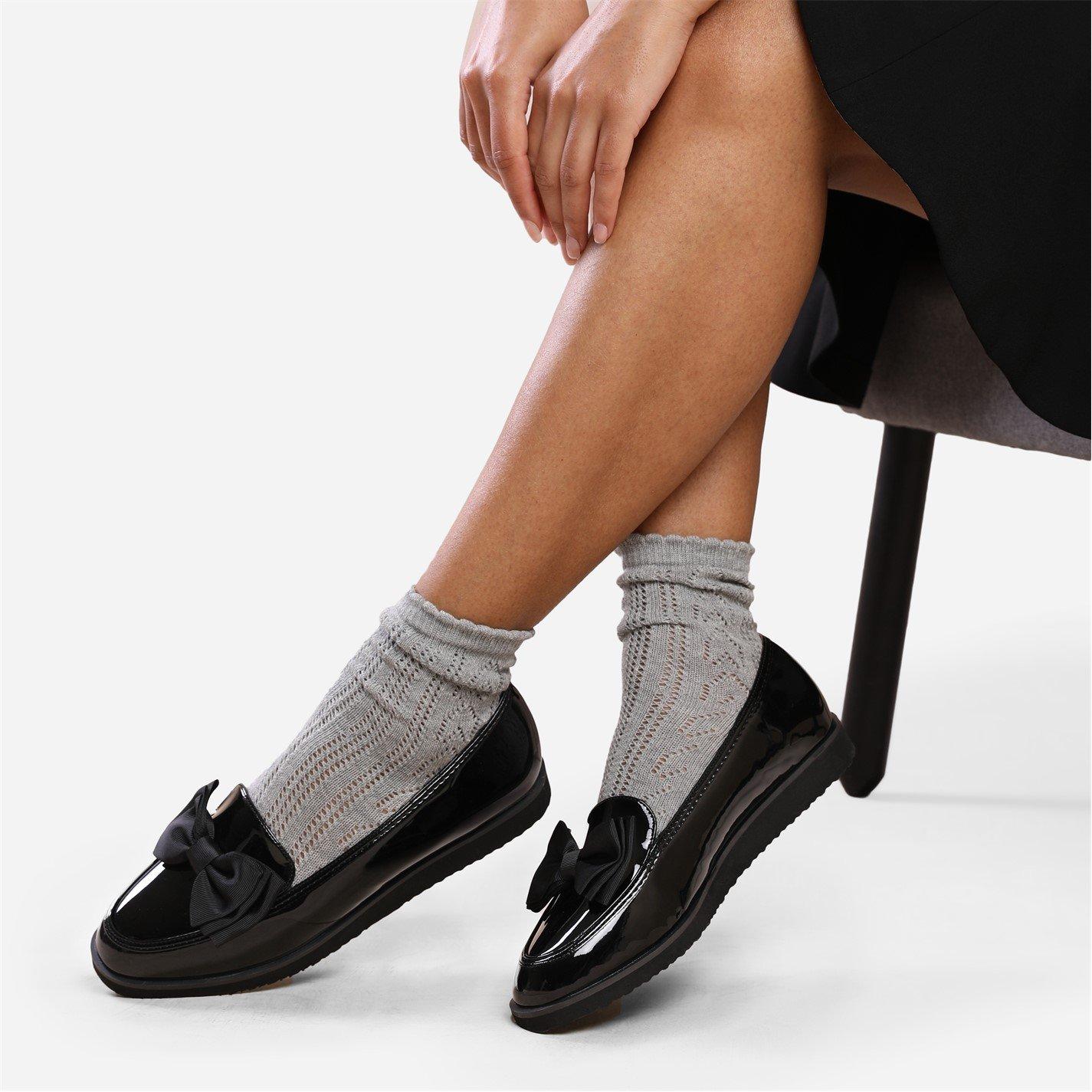 Black Patent - Wheres That From - Wheres Slip On Loafer With Bow Detail - 1
