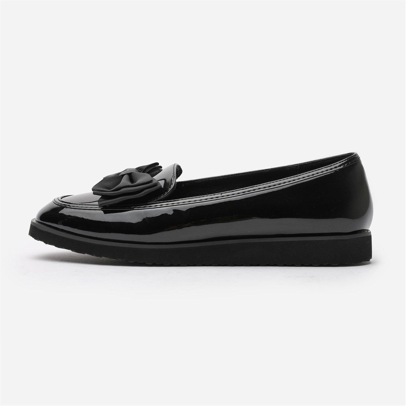 Schwarz Lack - Wheres That From - Slip On Loafer With Bow Detail - 2