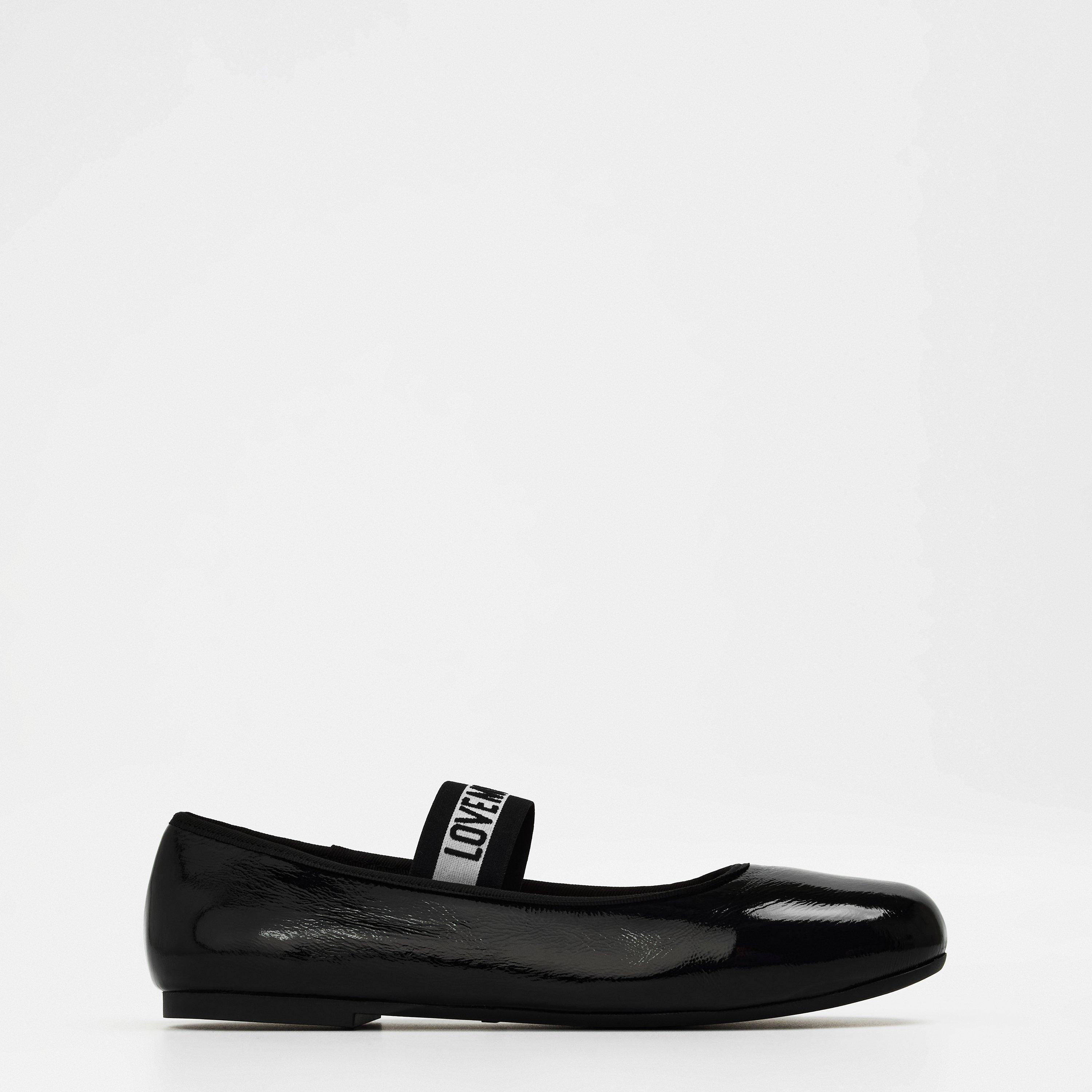 Black - Love Moschino - Women's Logo Ballet Pumps - 1