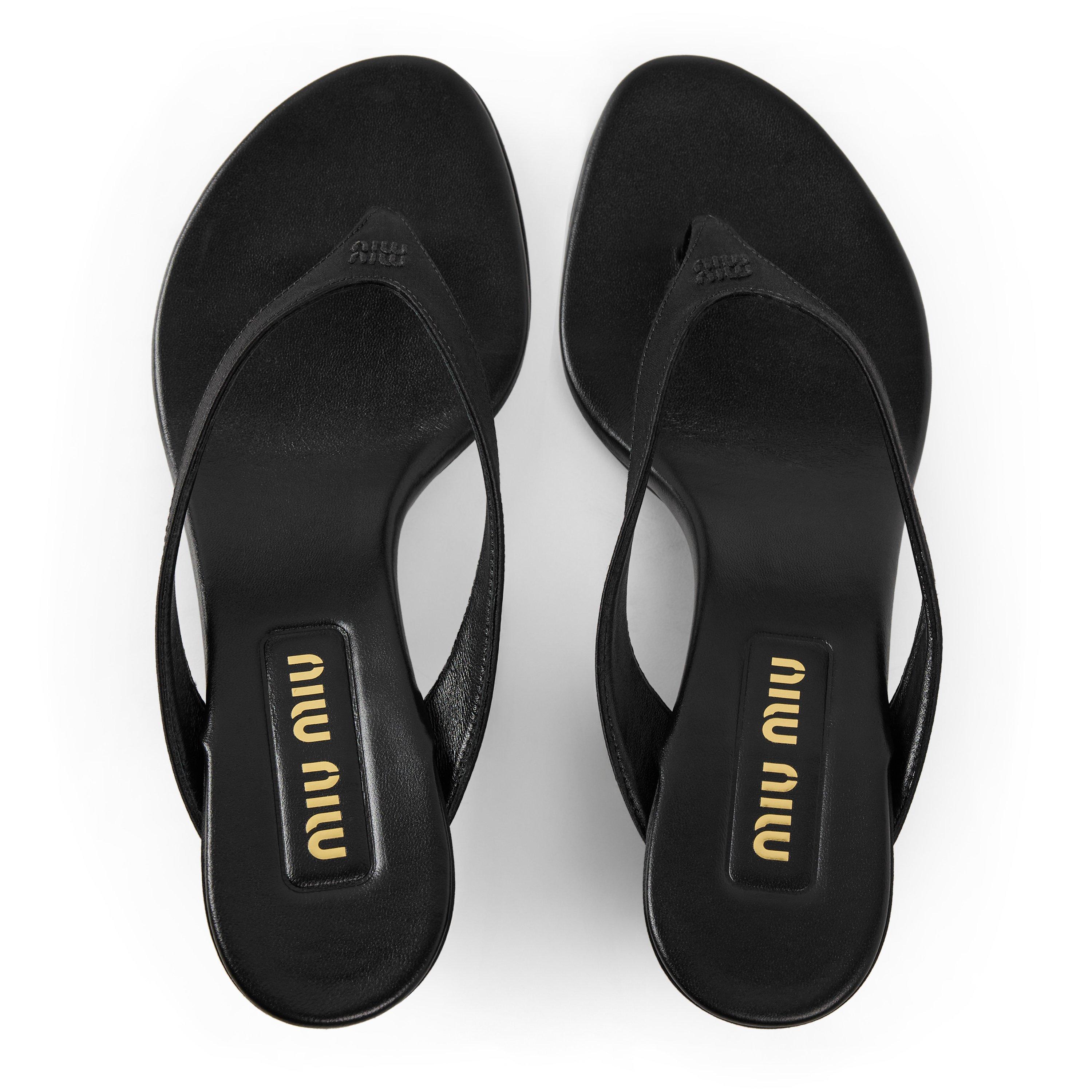 Black - Miu Miu - Miu Satin Thong Heel Ld64 - 4