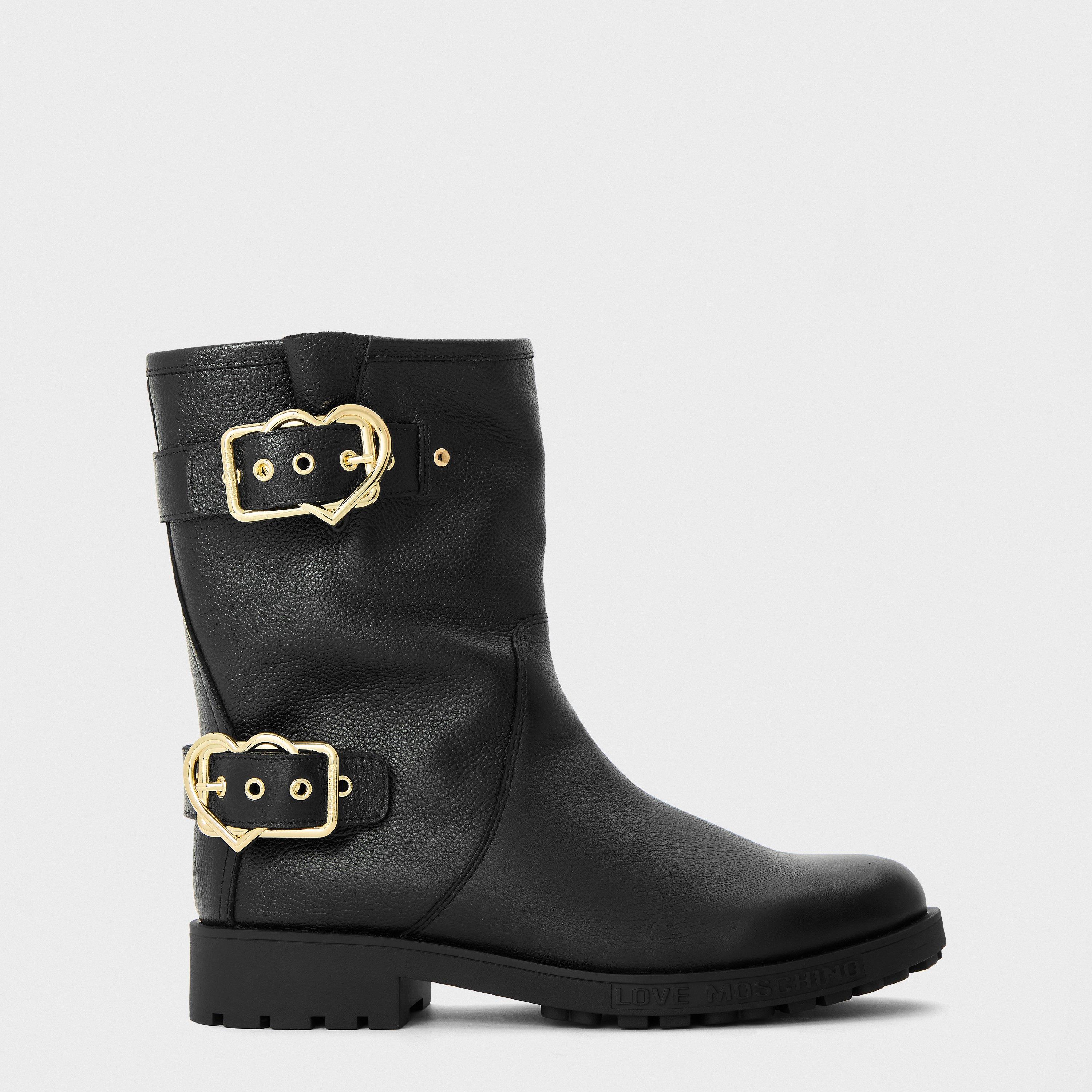 Love Moschino Women's Side Zip Biker Boots | Sports Direct