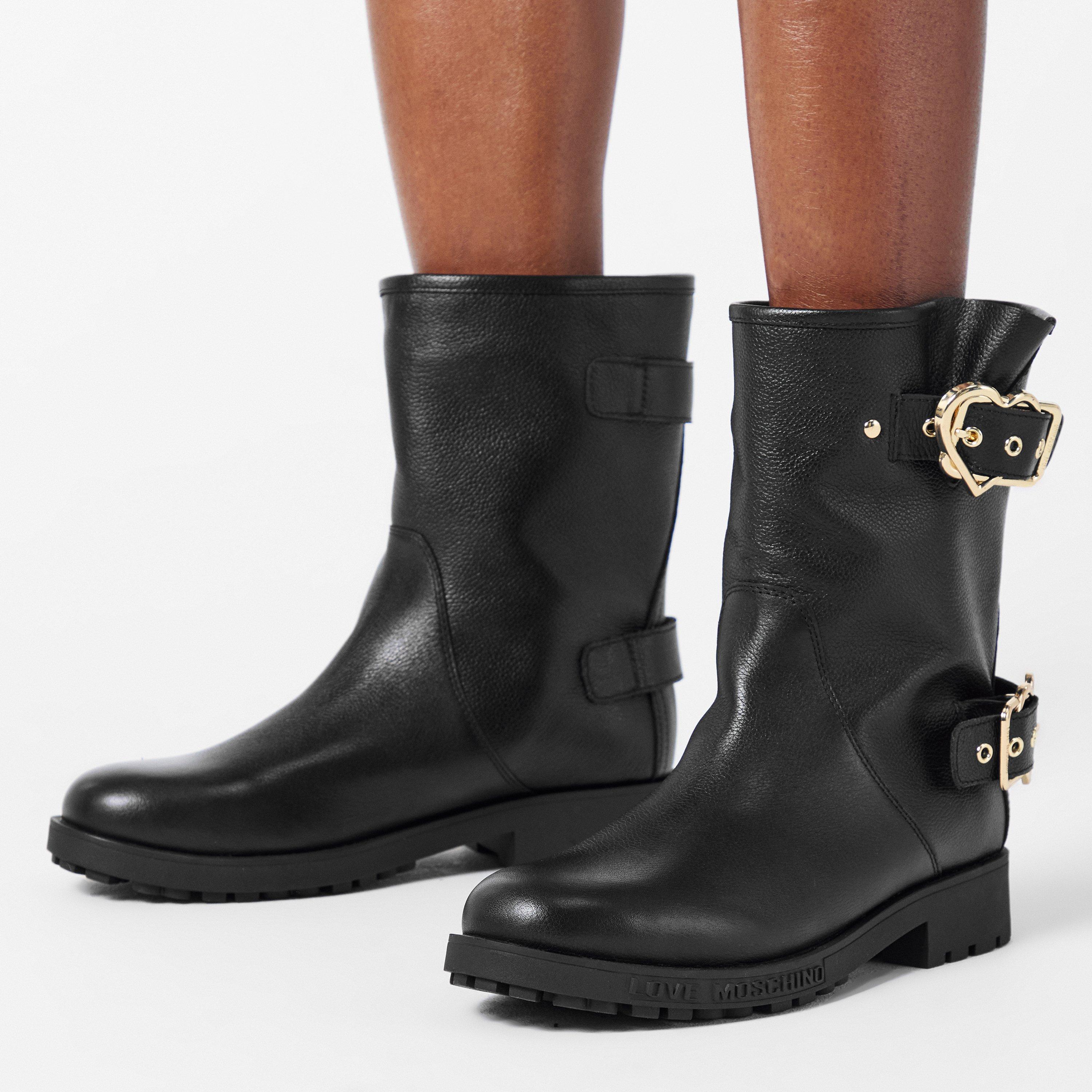 Black - Love Moschino - Women's Daily Biker Boots - 3