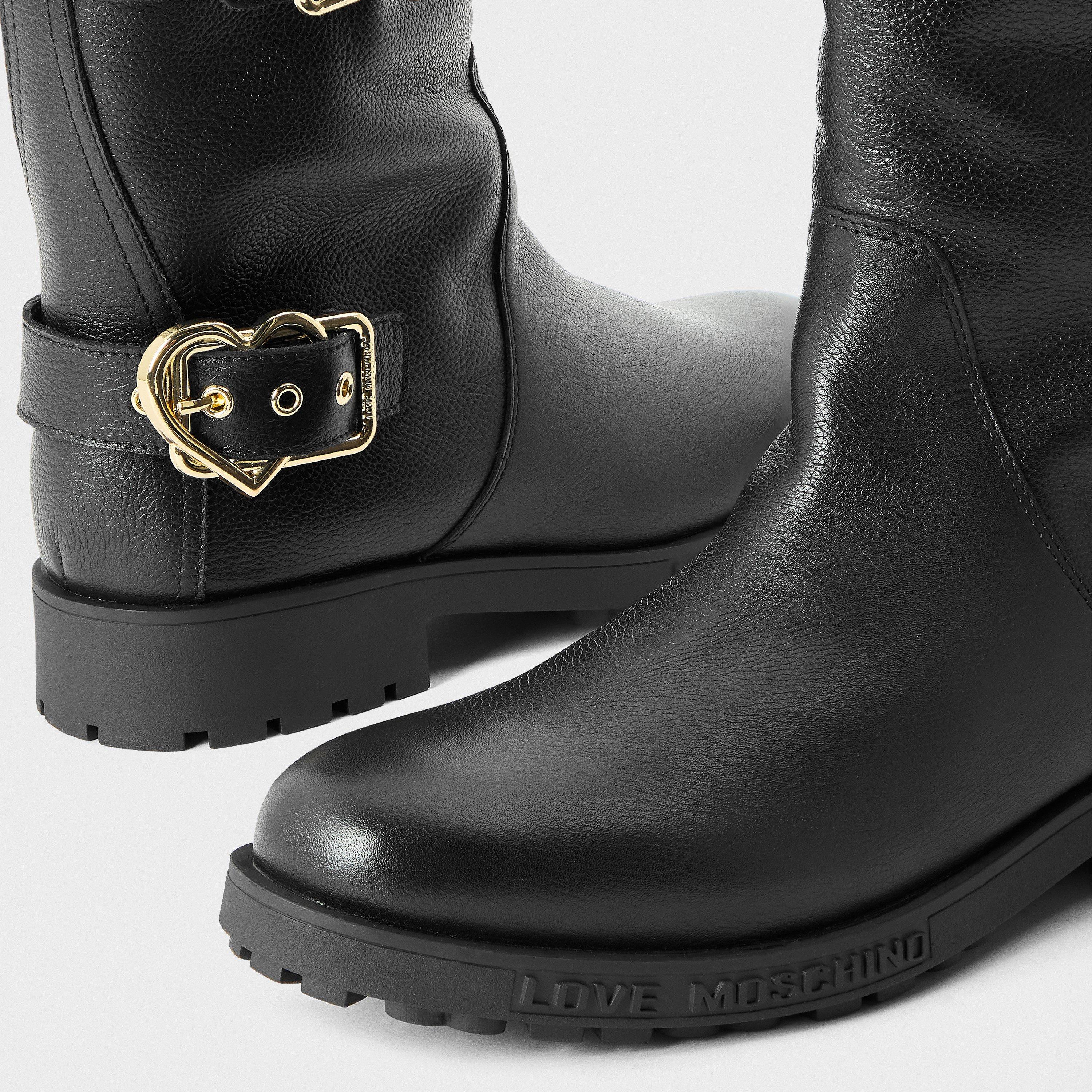 Love Moschino Women's Side Zip Biker Boots | Sports Direct