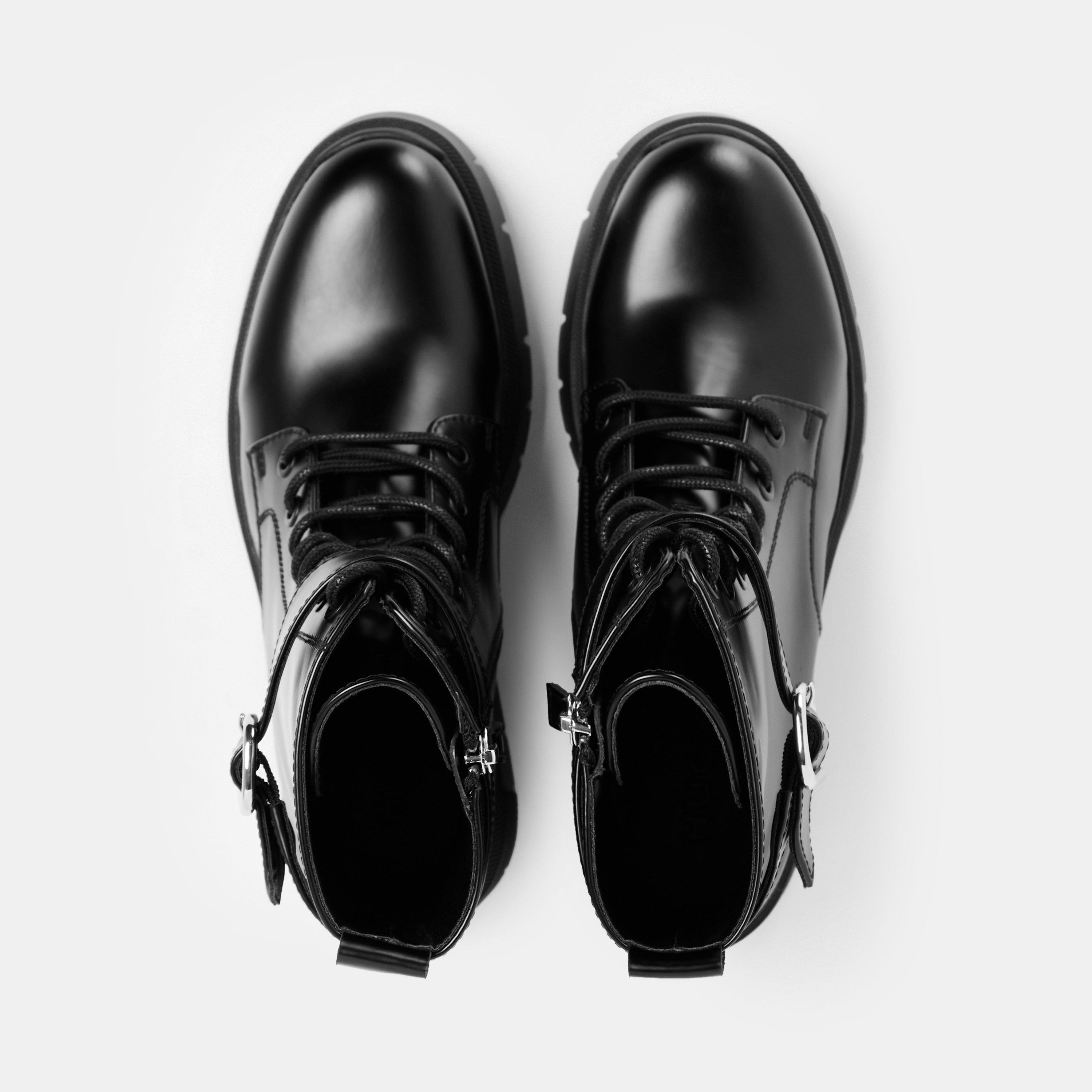 Black 001 - Hugo - Women's Biker Boots - 4