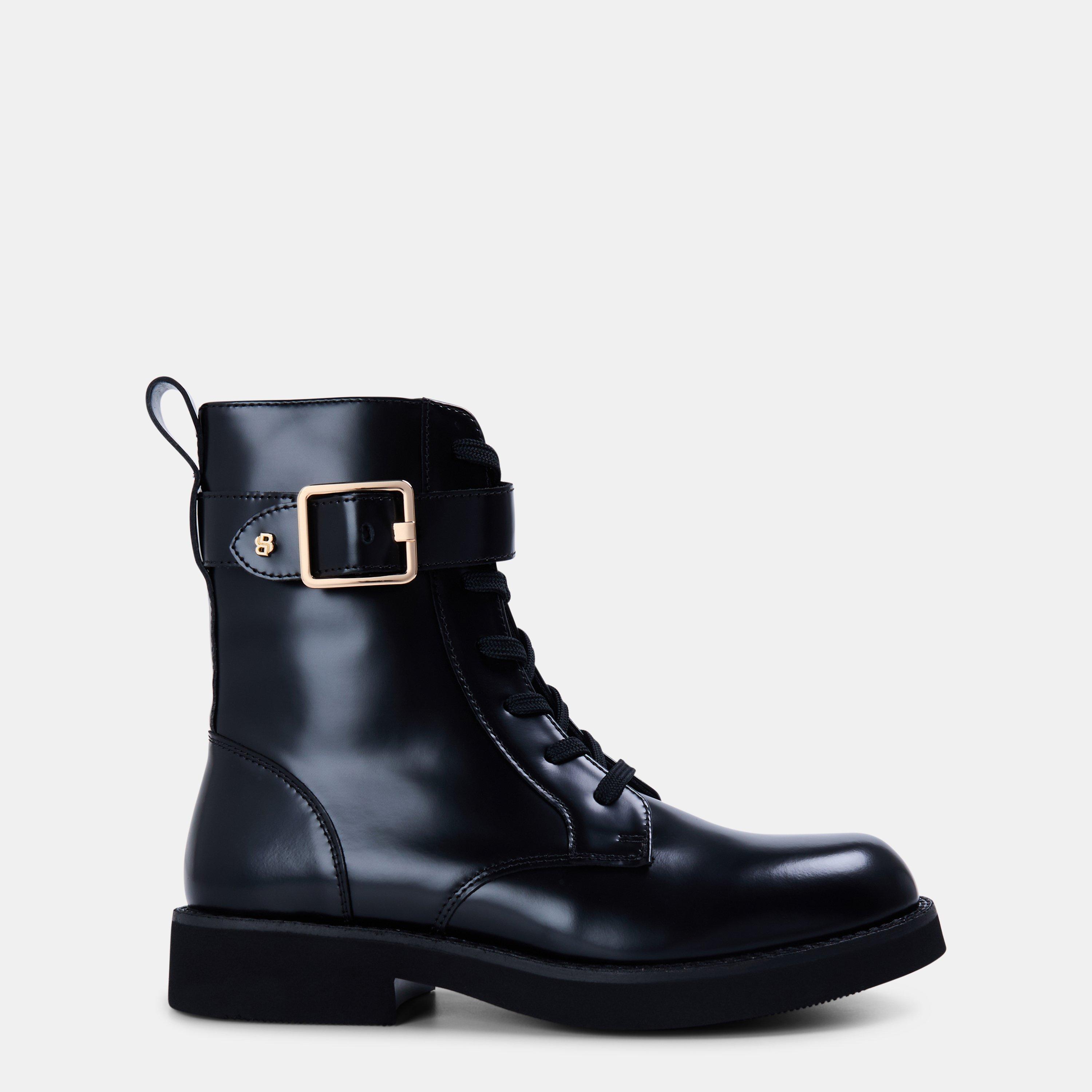 Black 001 - Boss - Women's Eleri Leather Biker Style Boots - 1