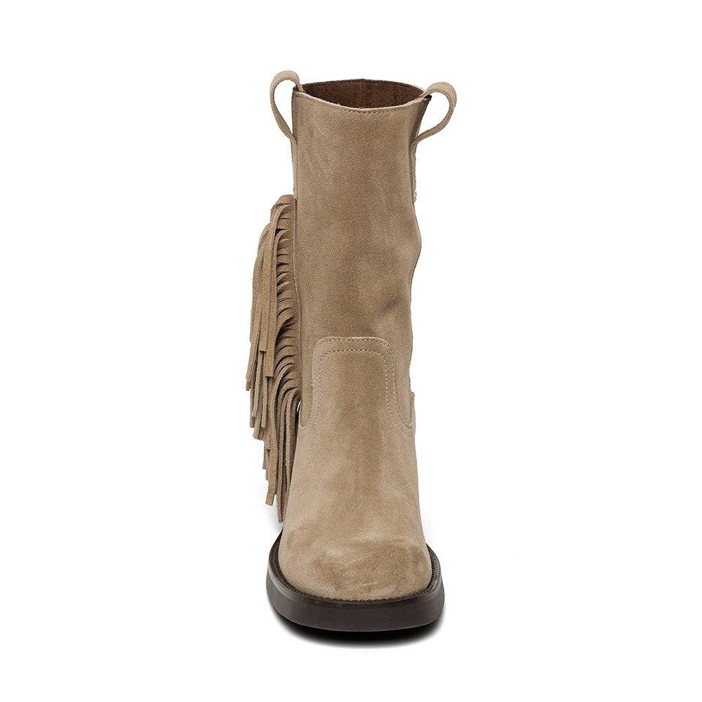 Taupe Suede - Steve Madden - Women's Benedict Biker Boots - 2