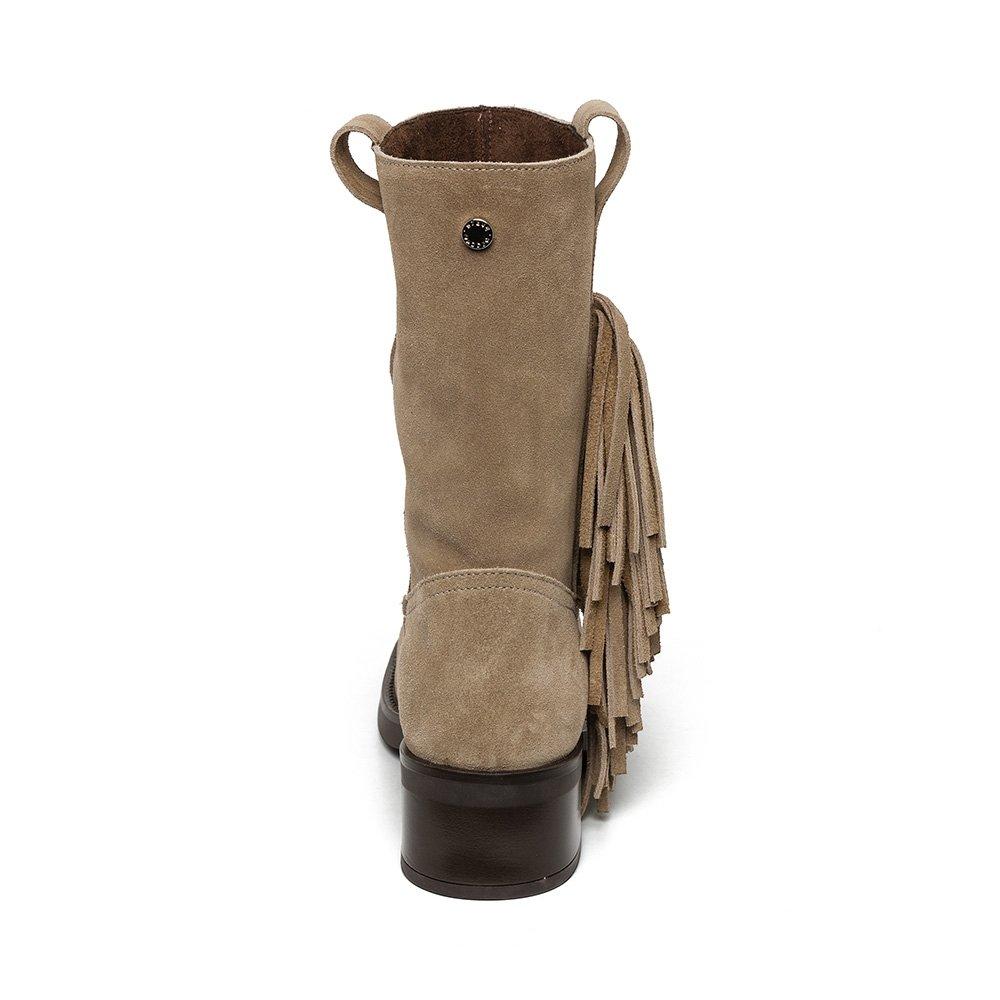 Taupe Suede - Steve Madden - Women's Benedict Biker Boots - 5