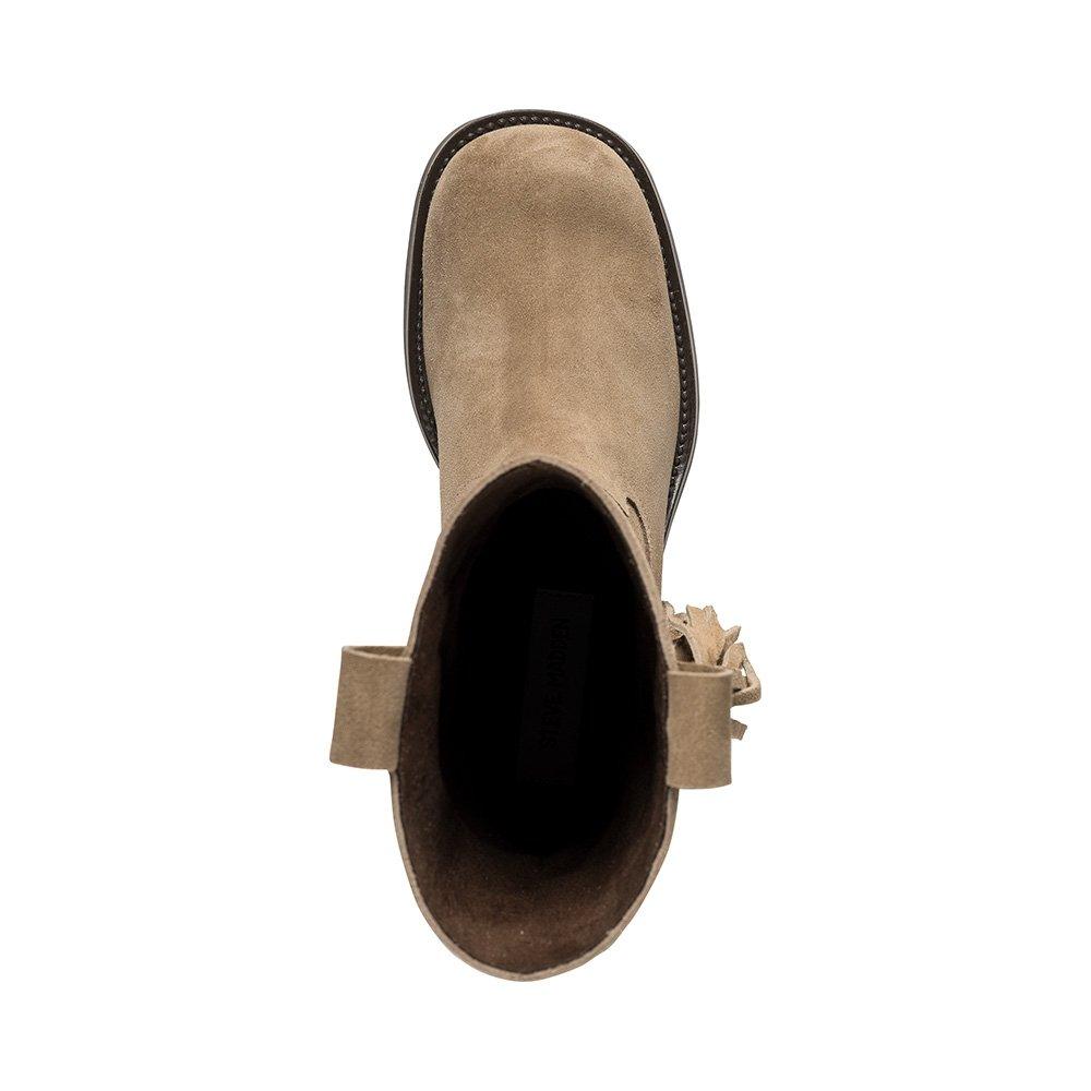Taupe Suede - Steve Madden - Women's Benedict Biker Boots - 6