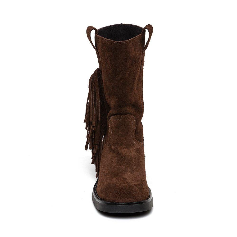 Brown Seude - Steve Madden - Women's Benedict Biker Boots - 4