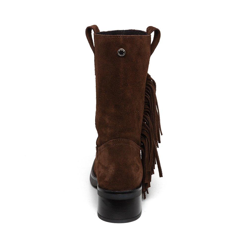 Brown Seude - Steve Madden - Women's Benedict Biker Boots - 5