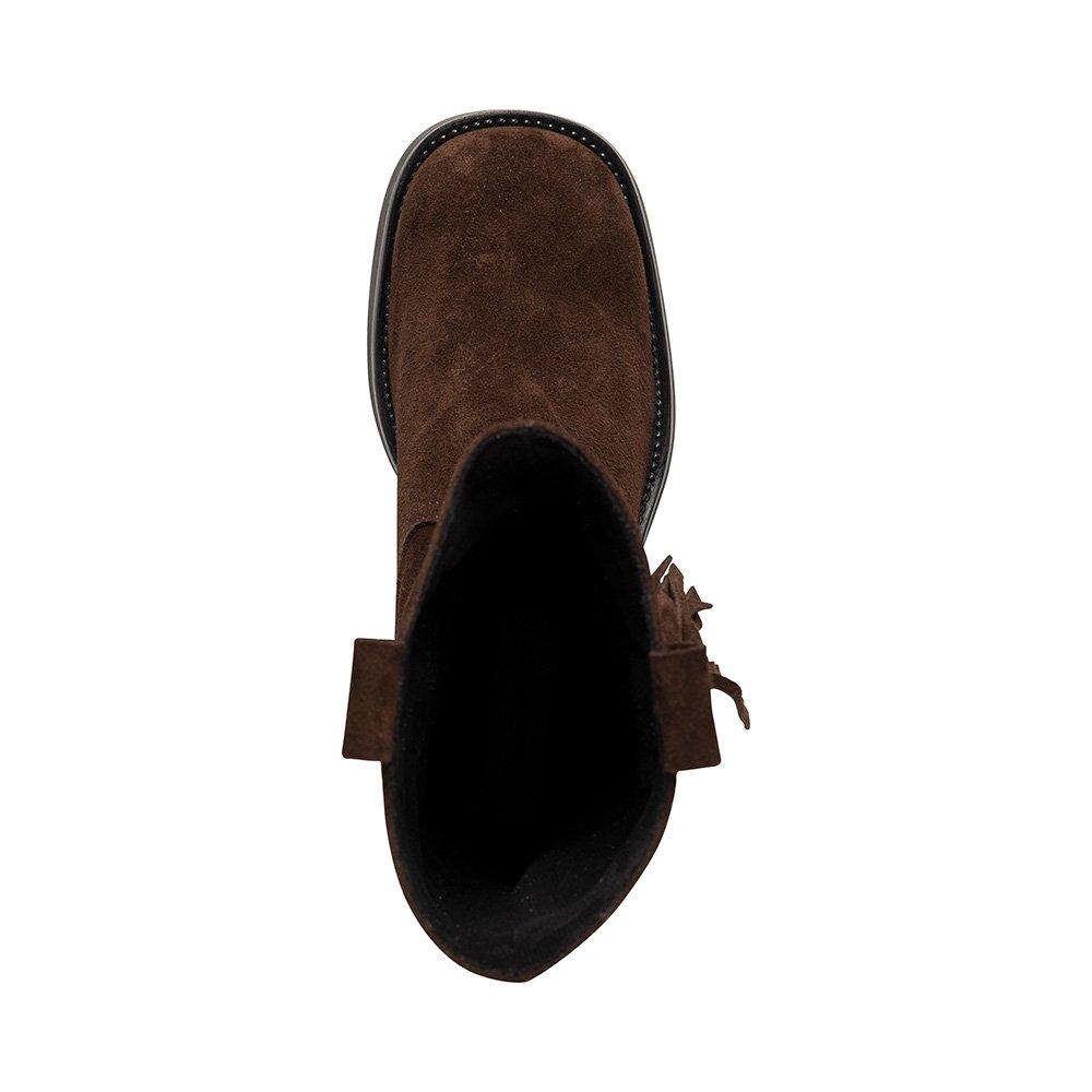 Brown Seude - Steve Madden - Women's Benedict Biker Boots - 6