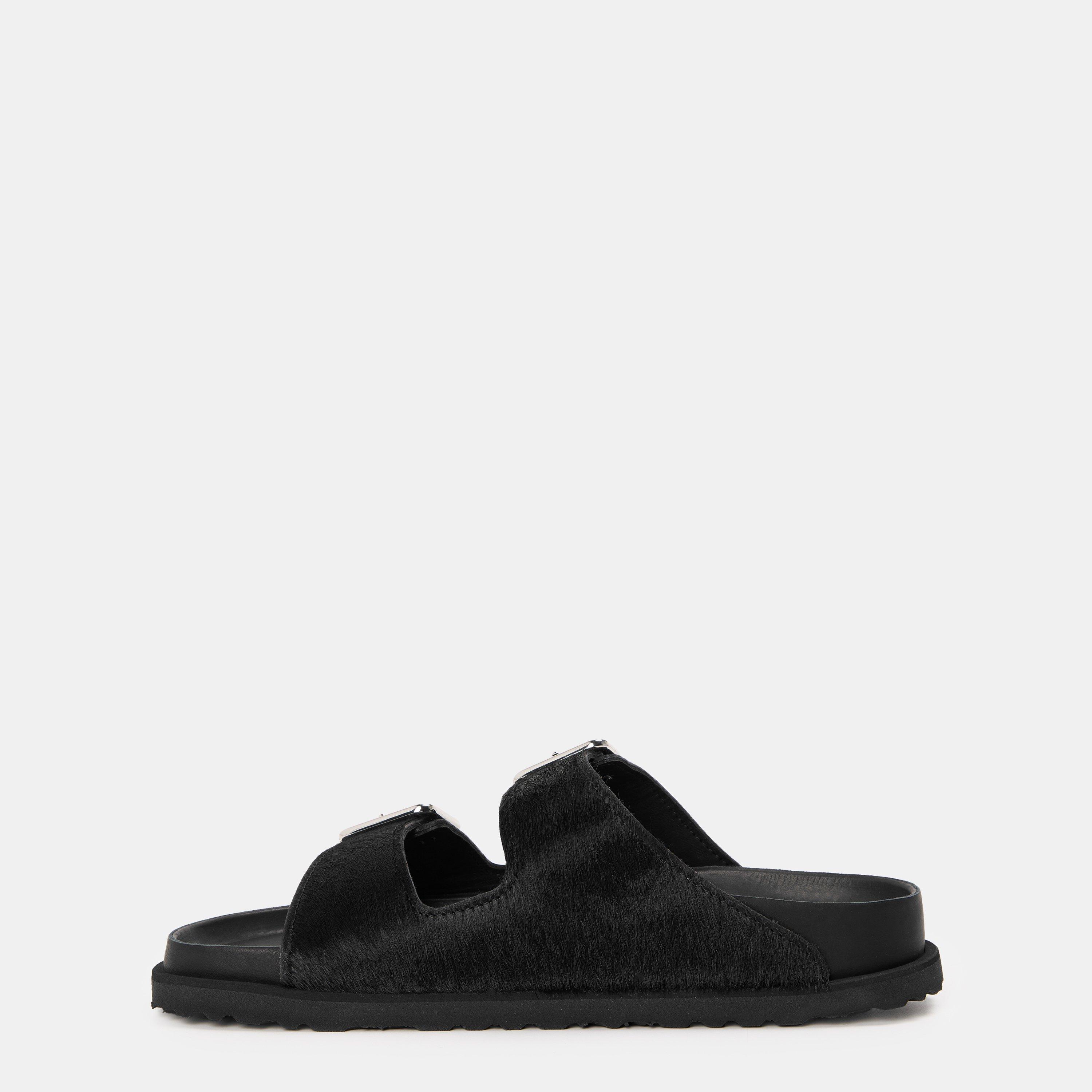 Black Pony Hair - Birkenstock 1774 - Women's Arizona Flat Sandals - 2