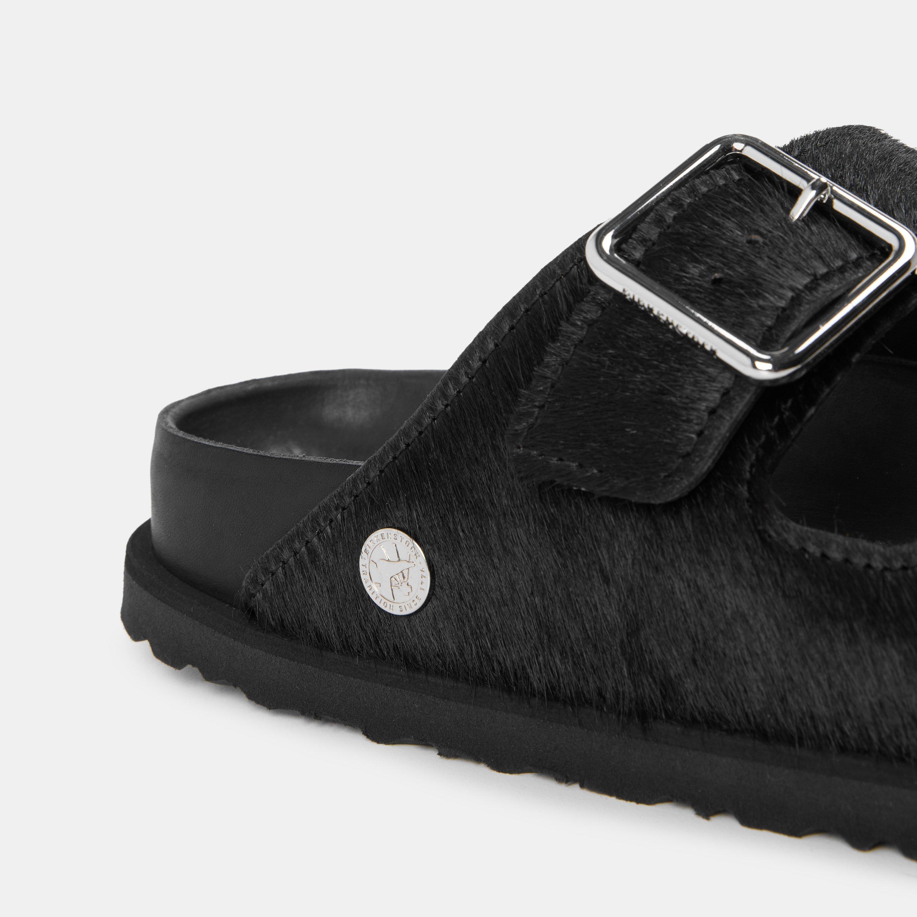 Black Pony Hair - Birkenstock 1774 - Women's Arizona Flat Sandals - 4