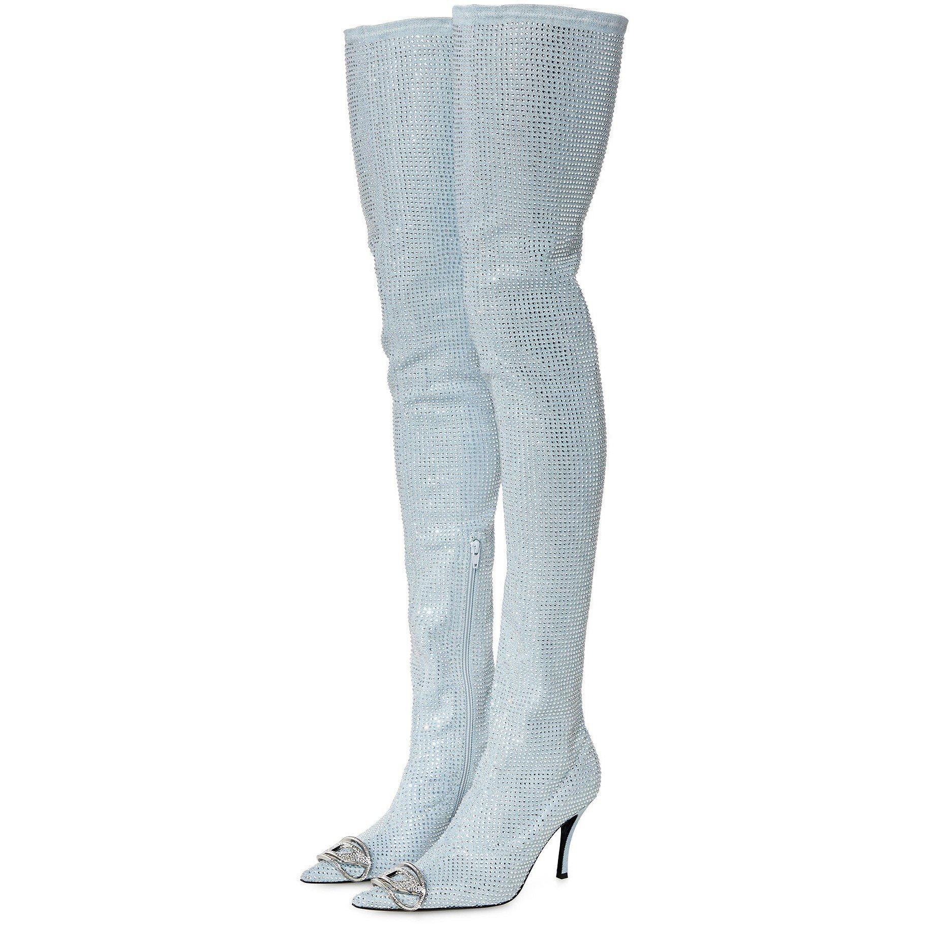 Vintage Blue - Diesel - Women's Over the Knee Boots - 10