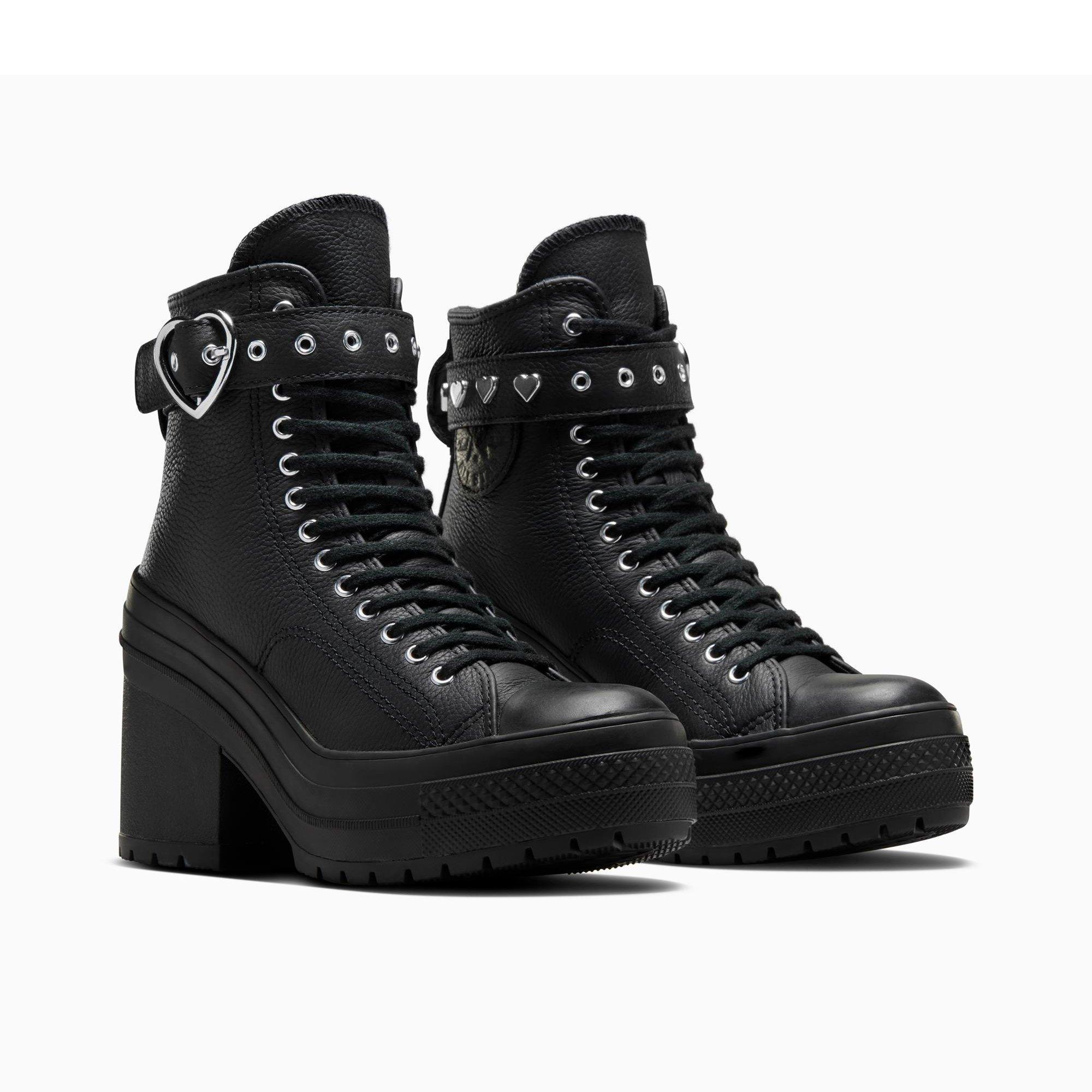 001-Black/Bla - Converse - Unisex Chuck 70 De Luxe Heel Ankle Heeled Boots - 4