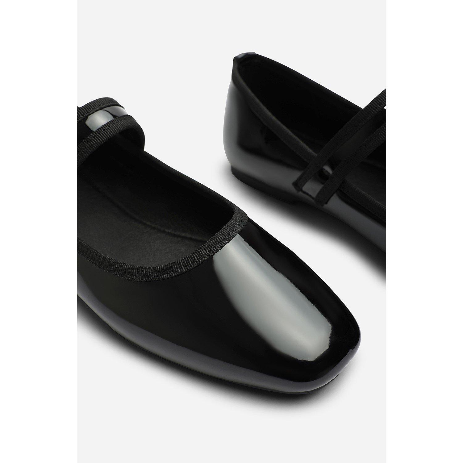 Black Patent - Wheres That From - Where’s Mary Jane Ballet Flats With Buckle Detail - 5