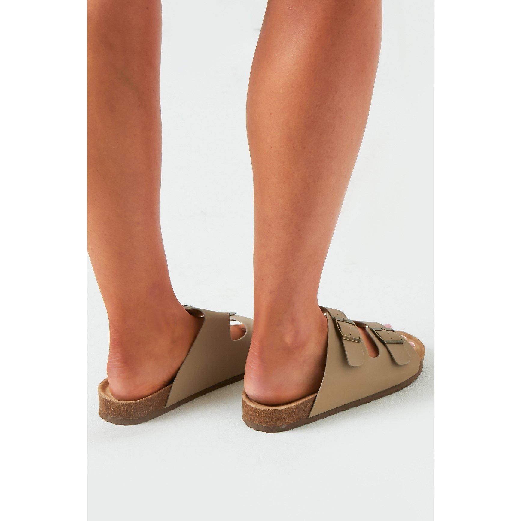 Beige - Missy Empire - Croc Effect Sandals - 3