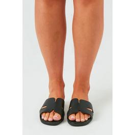 Missy Empire Rubber Ribbed Sole Sliders