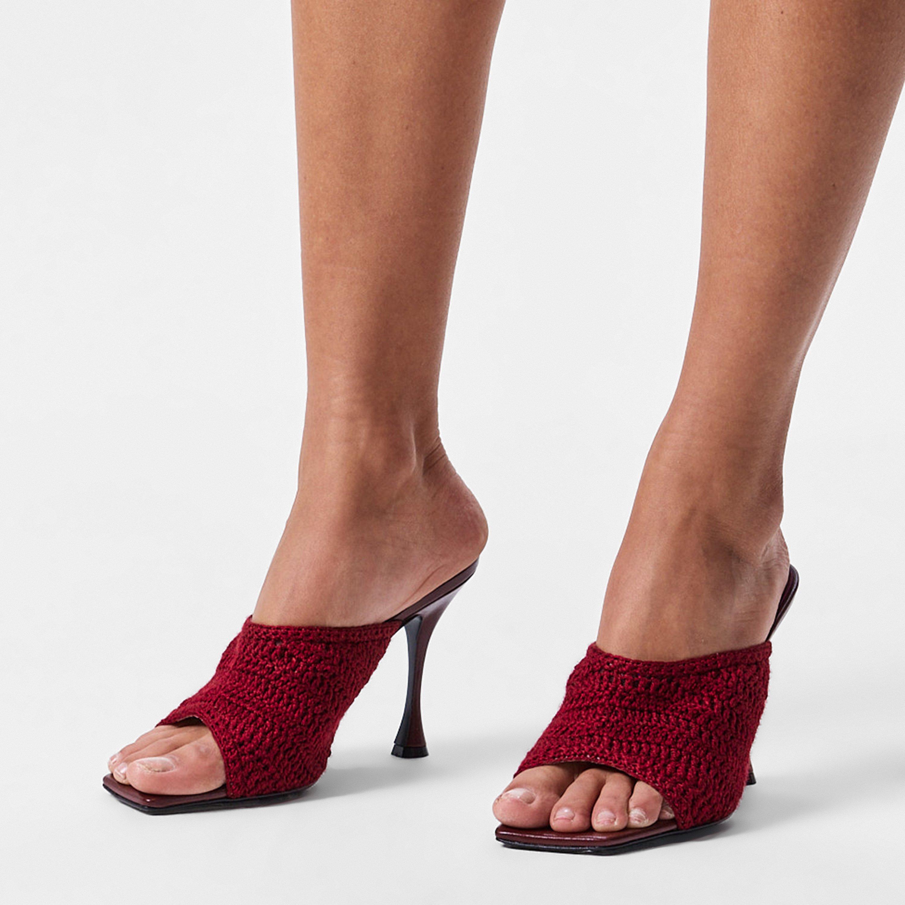 Burgundy - Magda Butrym - Women's Crochet Heeled Mule - 3