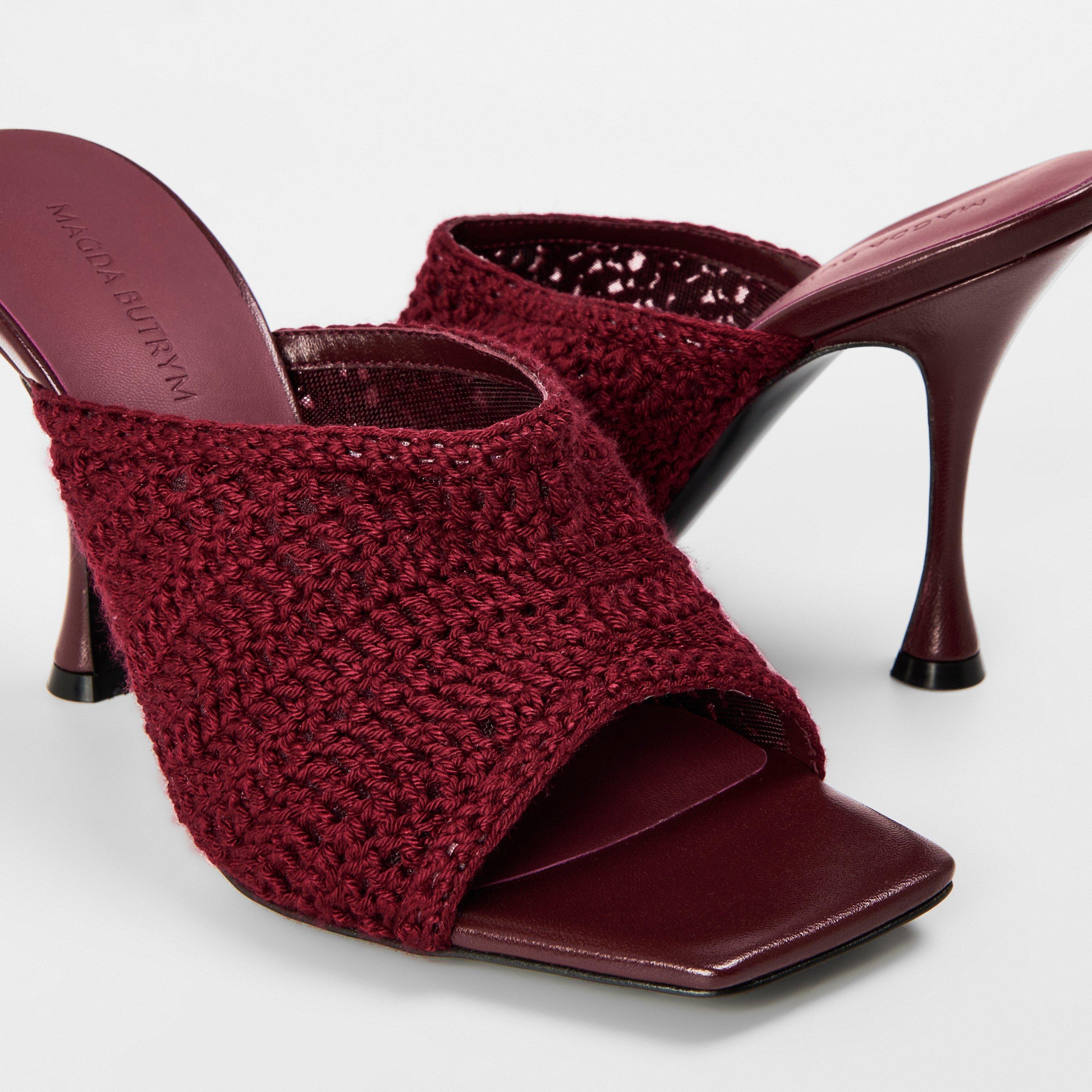 Burgundy - Magda Butrym - Women's Crochet Heeled Mule - 4