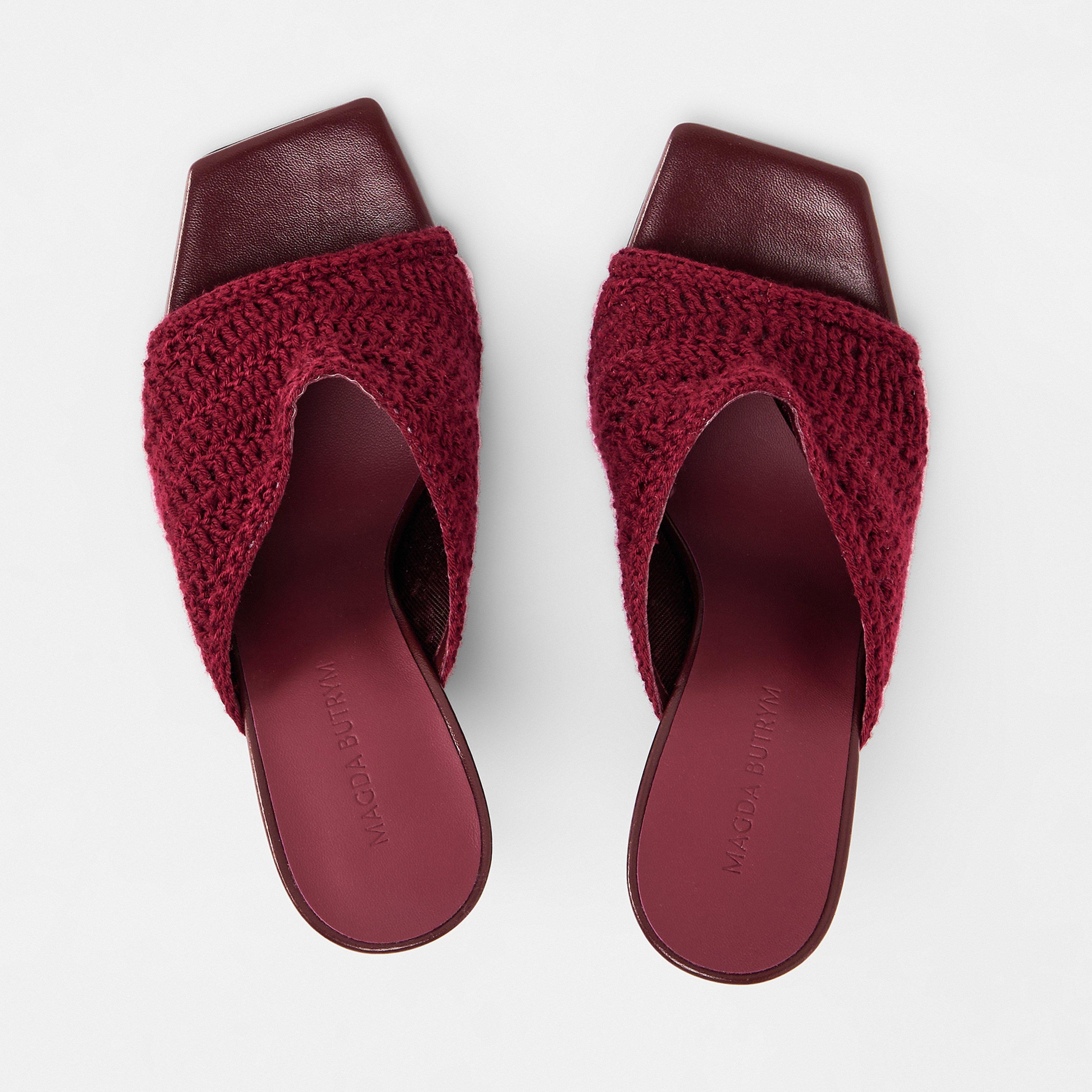 Burgundy - Magda Butrym - Women's Crochet Heeled Mule - 5