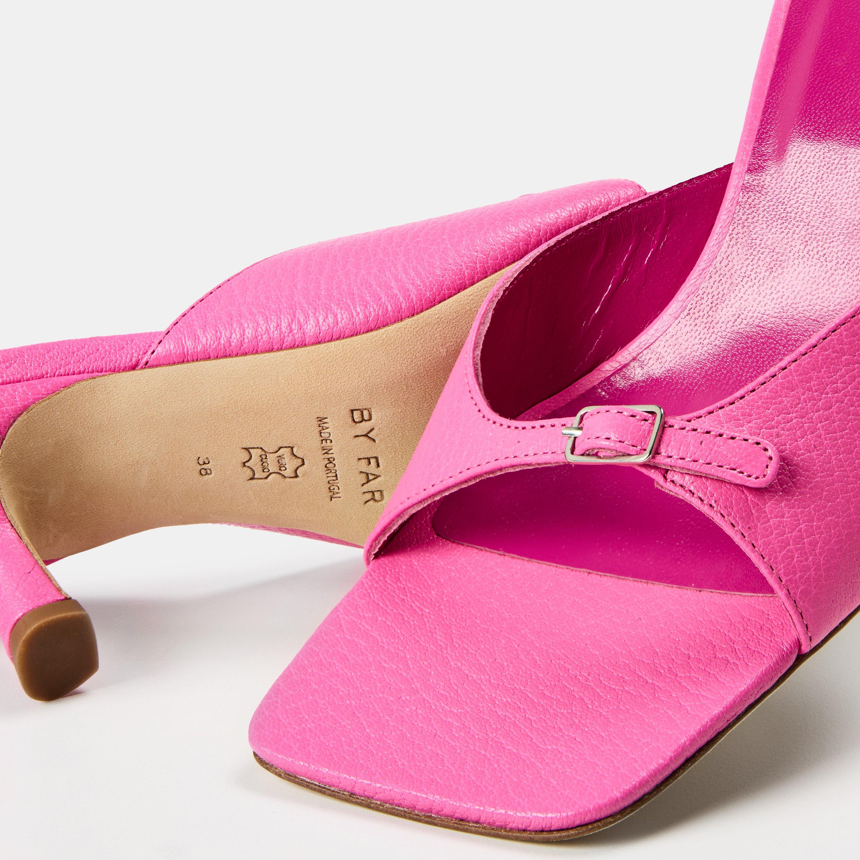 Pink - By Far - Women's Leather Stiletto Court Shoes - 3