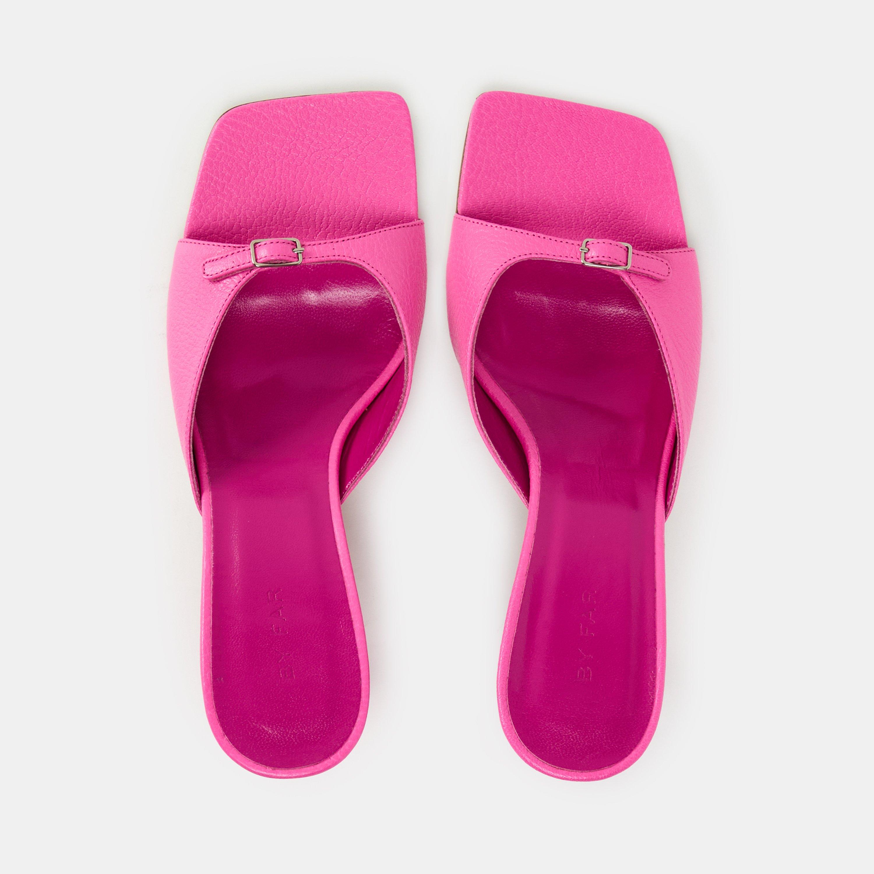 Pink - By Far - Women's Leather Stiletto Court Shoes - 4