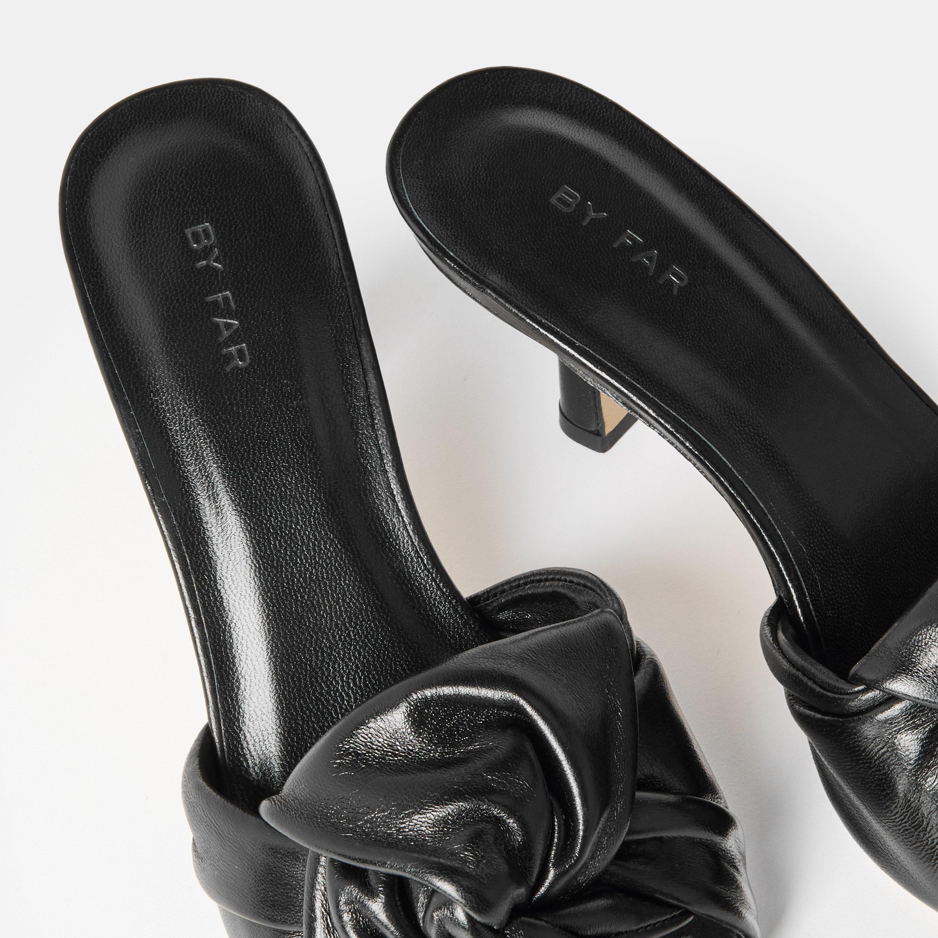 Black - By Far - Women's Stiletto Leather Court Shoes - 3