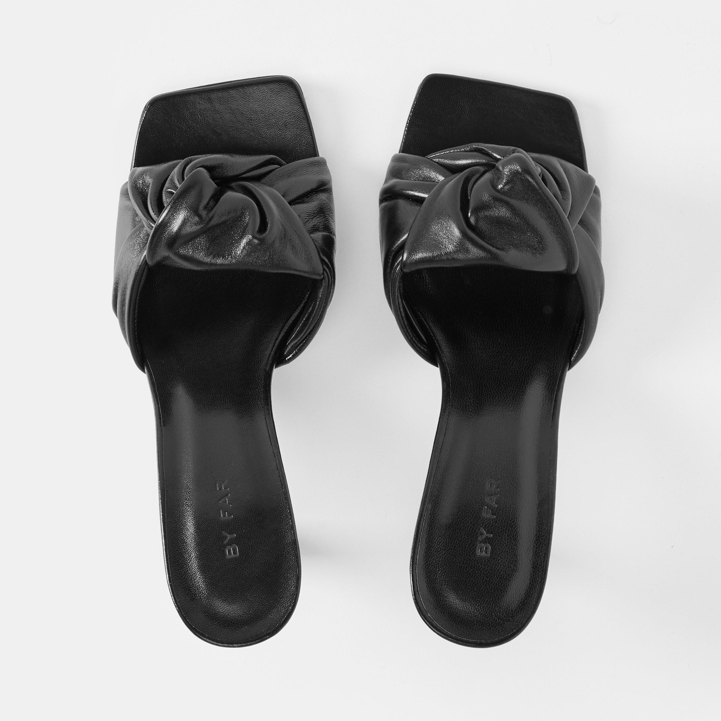 Black - By Far - Women's Stiletto Leather Court Shoes - 4