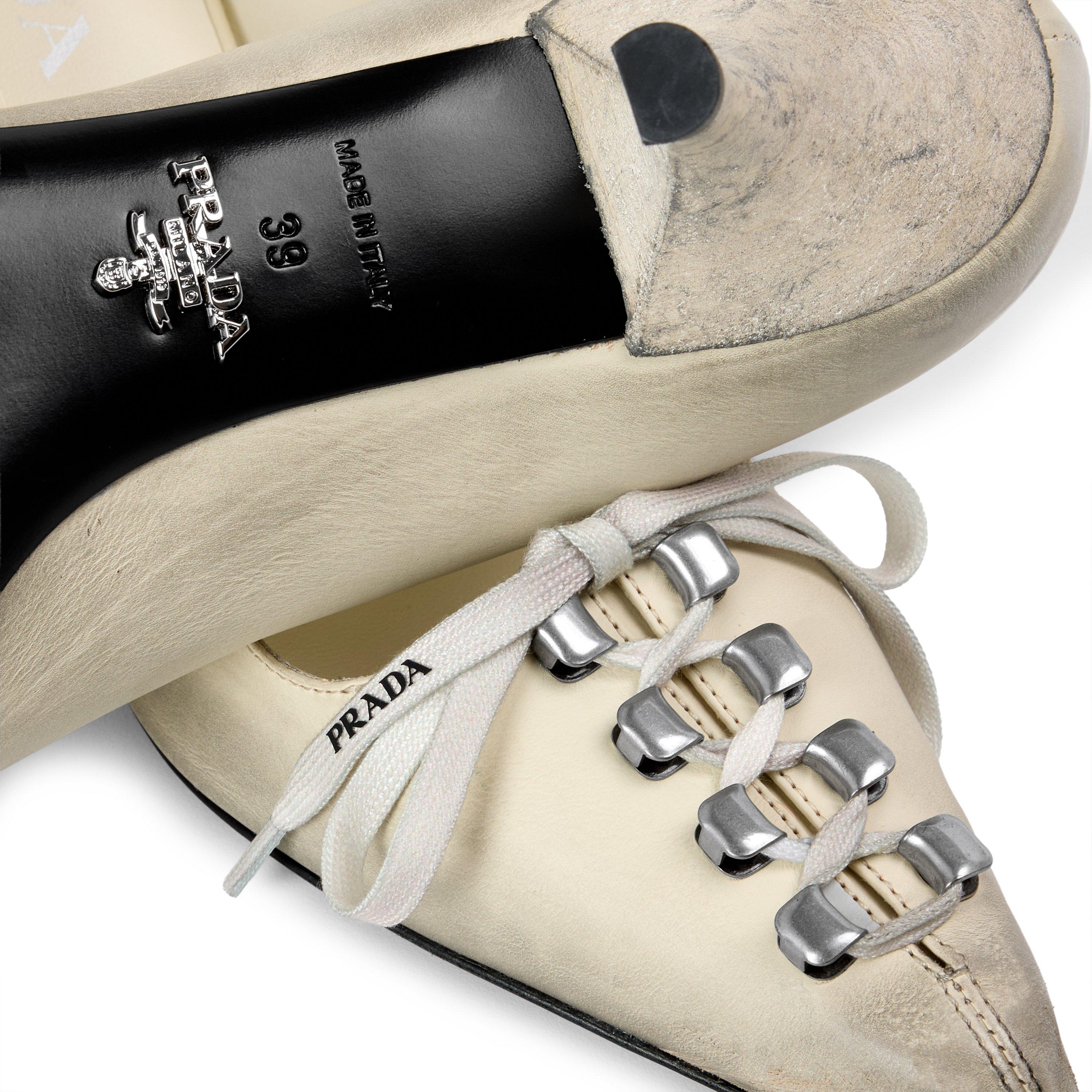 White - Prada - Prada Lace Up Heel 5 Ld64 - 3